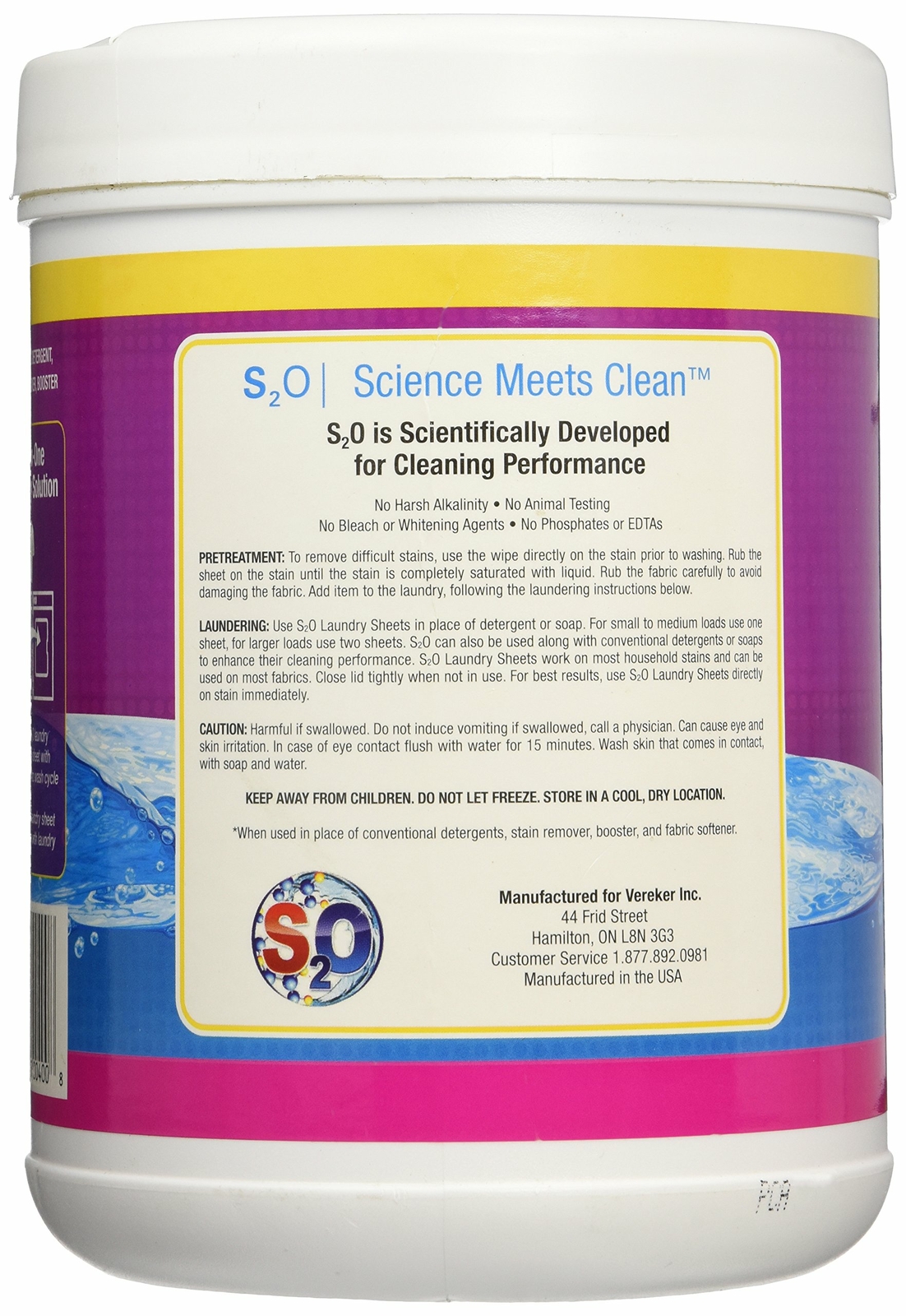 S2O Laundry Detergent Sheets Plus Stain Remover Booster, Fresh Scent, 100 ..