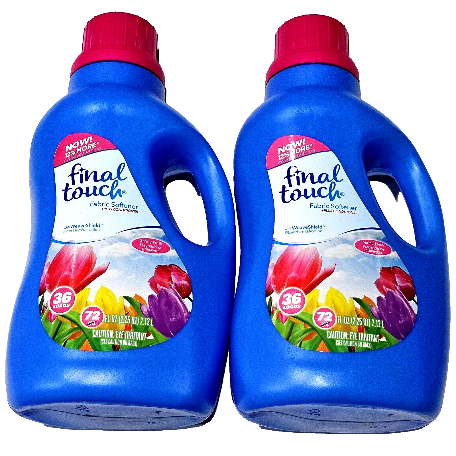 2 Pack Final Touch Fabric Softener Plus Conditioner Spring Fresh 36 Loads 72oz.