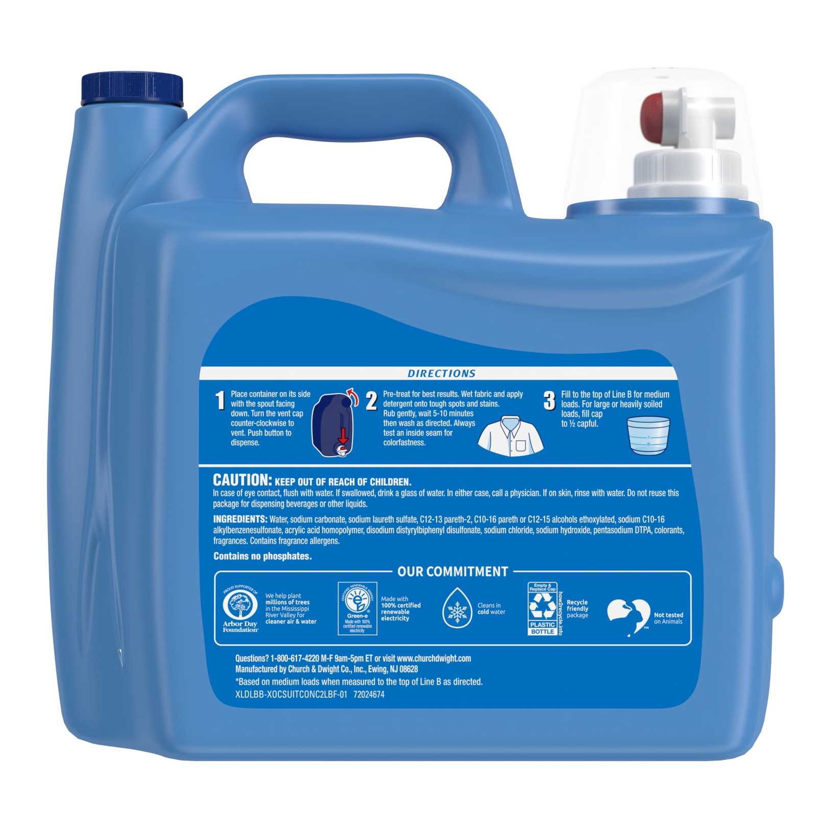 plus Oxiclean, 131 Loads Liquid Laundry Detergent, 203.1 Fl Oz
