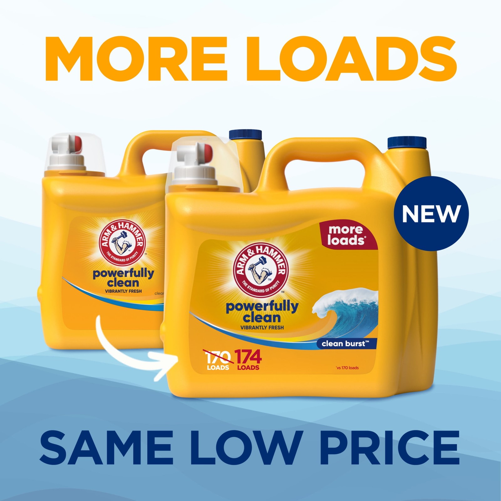 Laundry Detergent Liquid, Clean Burst, 4 Extra Loads, 174 fl oz, 174 Loads