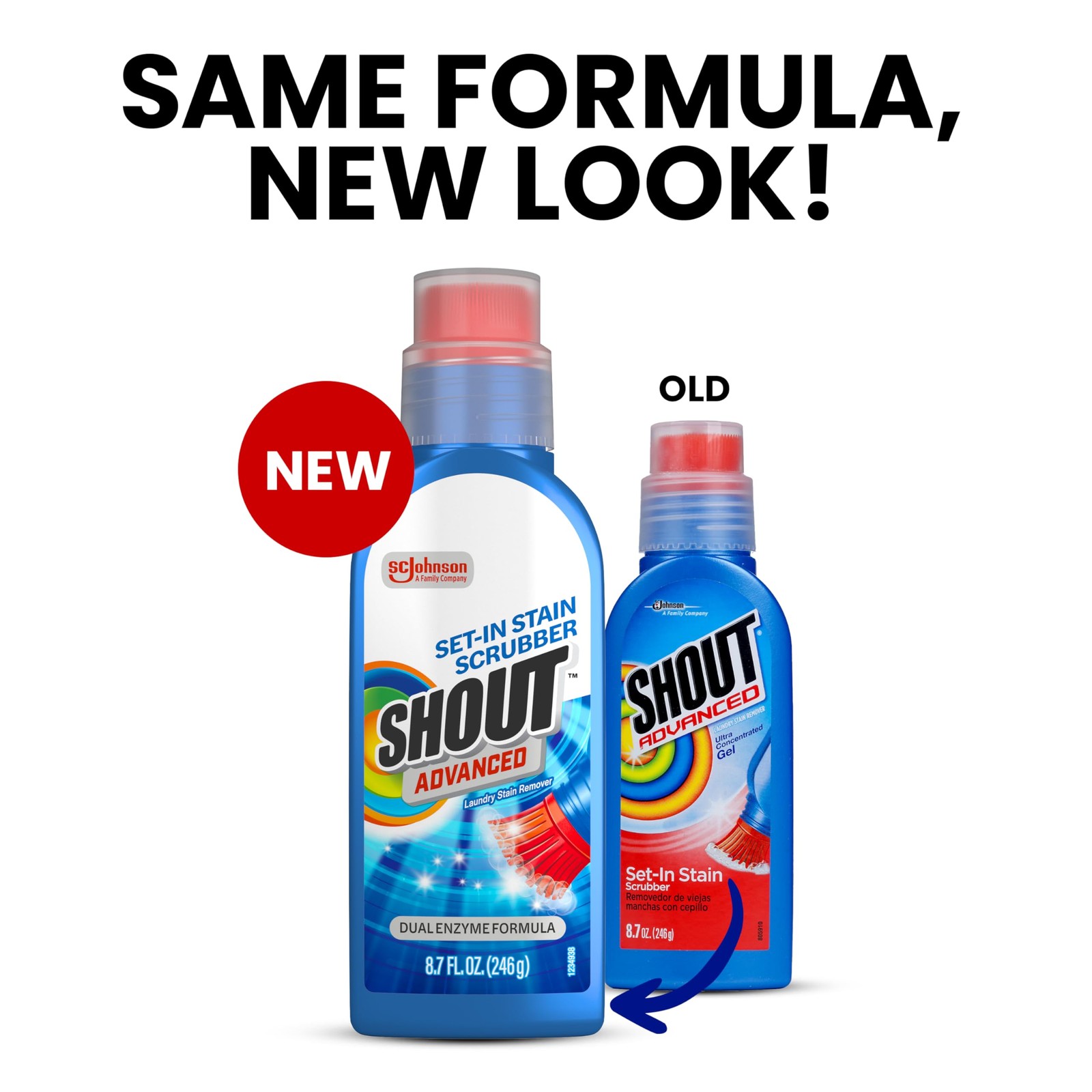 Shout Advanced Stain Remover Gel for Clothes Laundry, Ultra Concentrated Gel wit