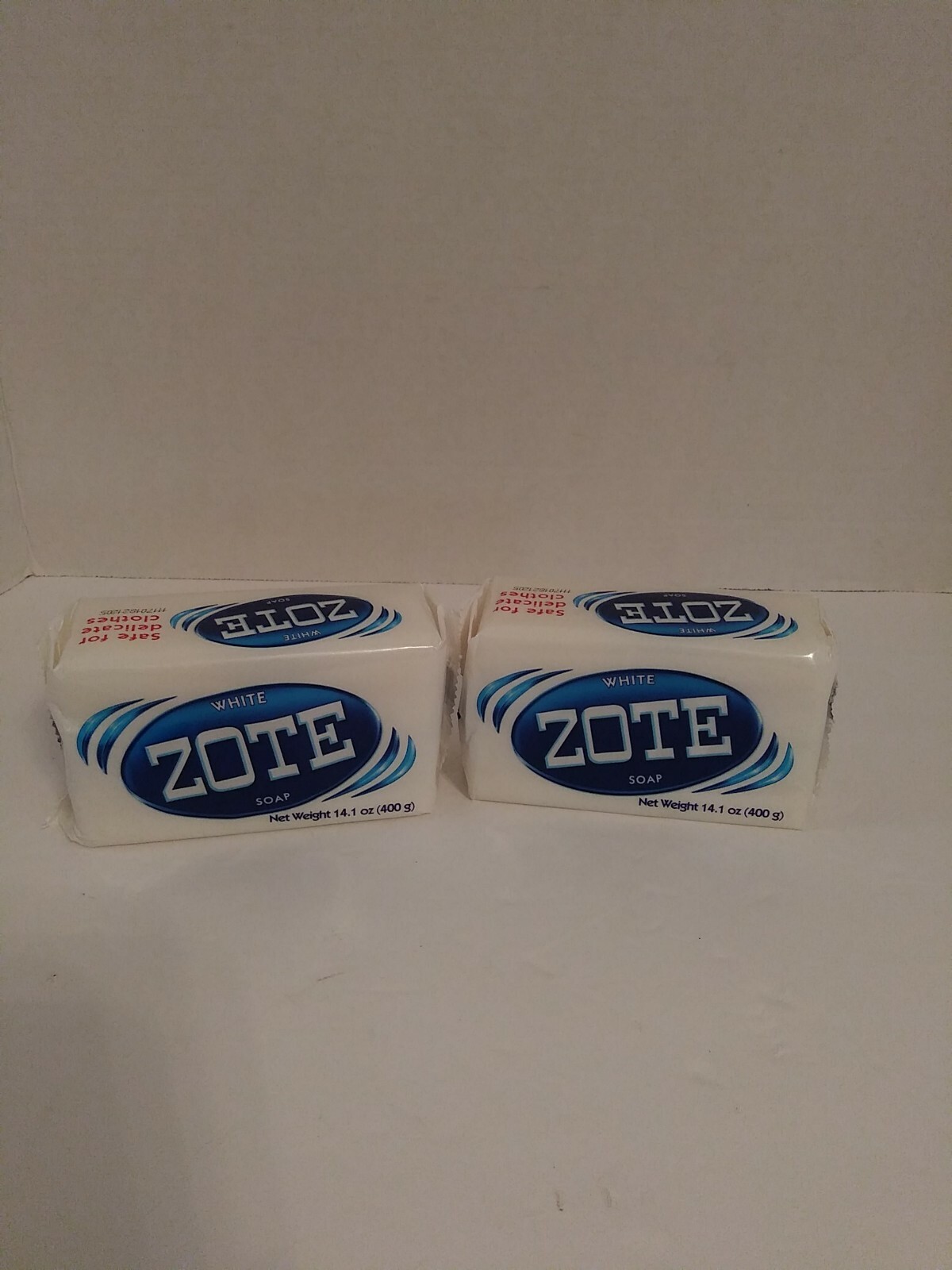 2 Bars Zote White Laundry Soap, 14.1 Oz More Whitening Power Safe For Delicates