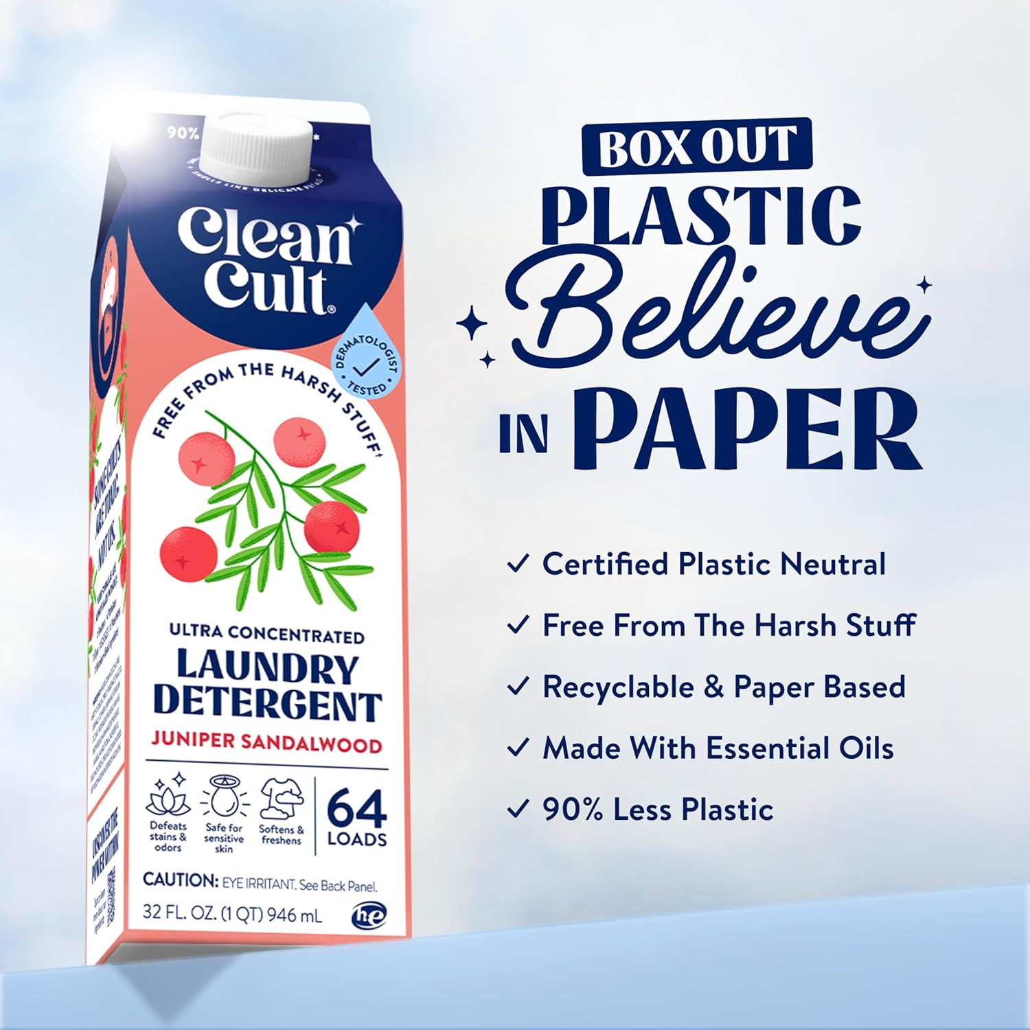 Ultra Concentrated Liquid Laundry Detergent Soap, 192 Loads (96 Oz), Long Lastin