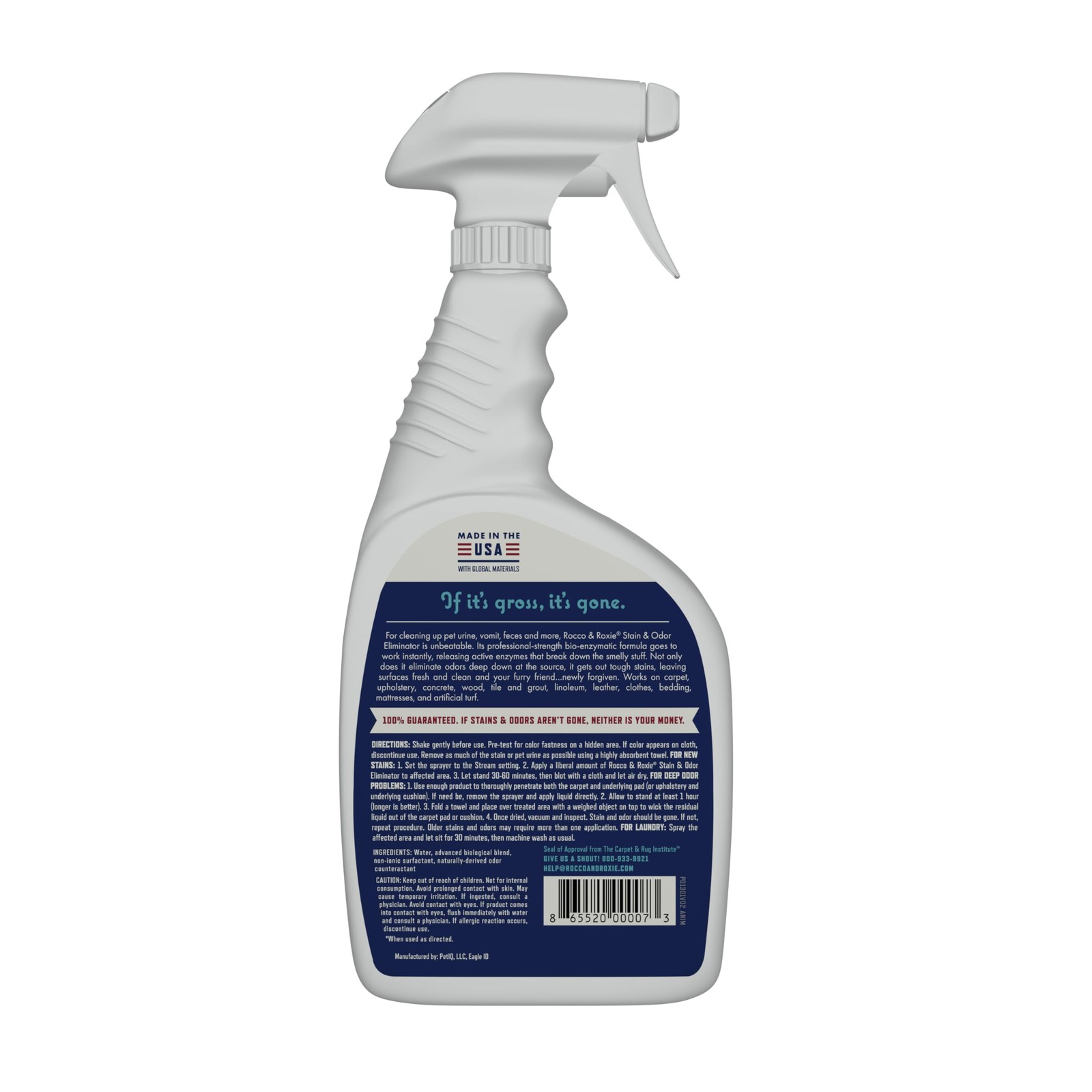 Rocco & Roxie Pet Stain & Odor Eliminator, Enzyme Cleaner, Carpet, Urine Destroy