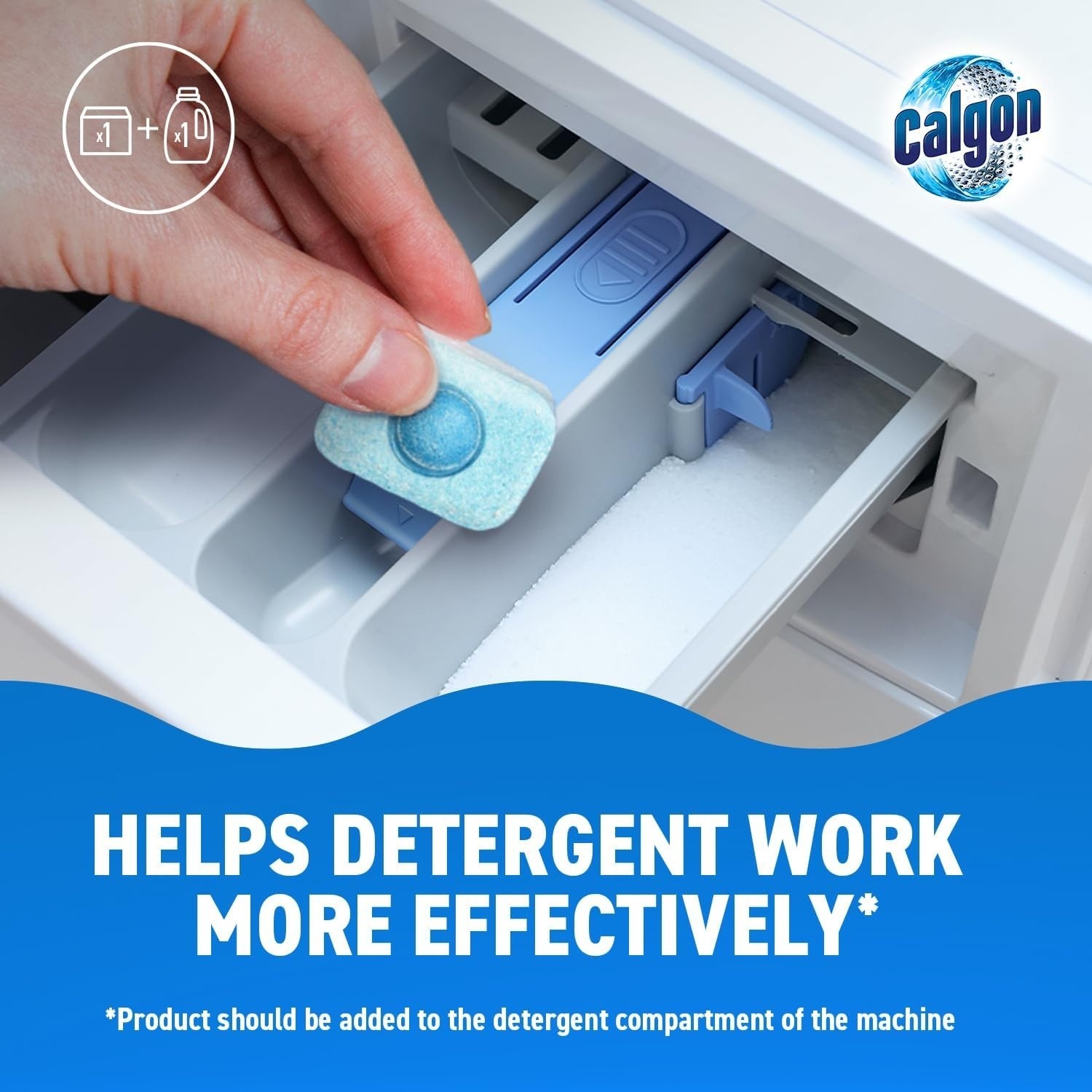 Calgon 4-in-1 Washing Machine Cleaner And Water Softener Tablets, 75 Ct, XL Size