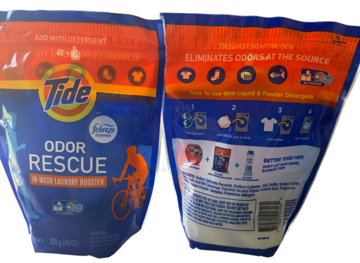(PACK OF 2) Tide Odor Rescue In-Wash Laundry Booster 18 Count 14 oz Febreze