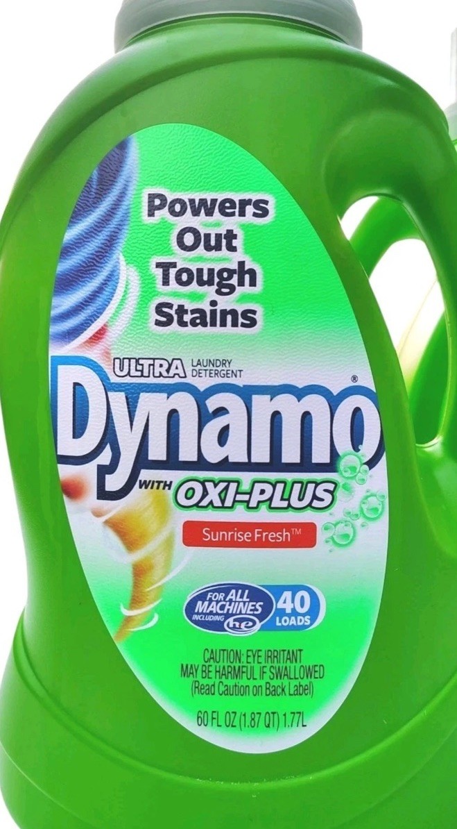 Dynamo with Oxi-Plus Ultra 60 Oz Laundry Detergent Sunrise Fresh 40 Loads 2 Pack