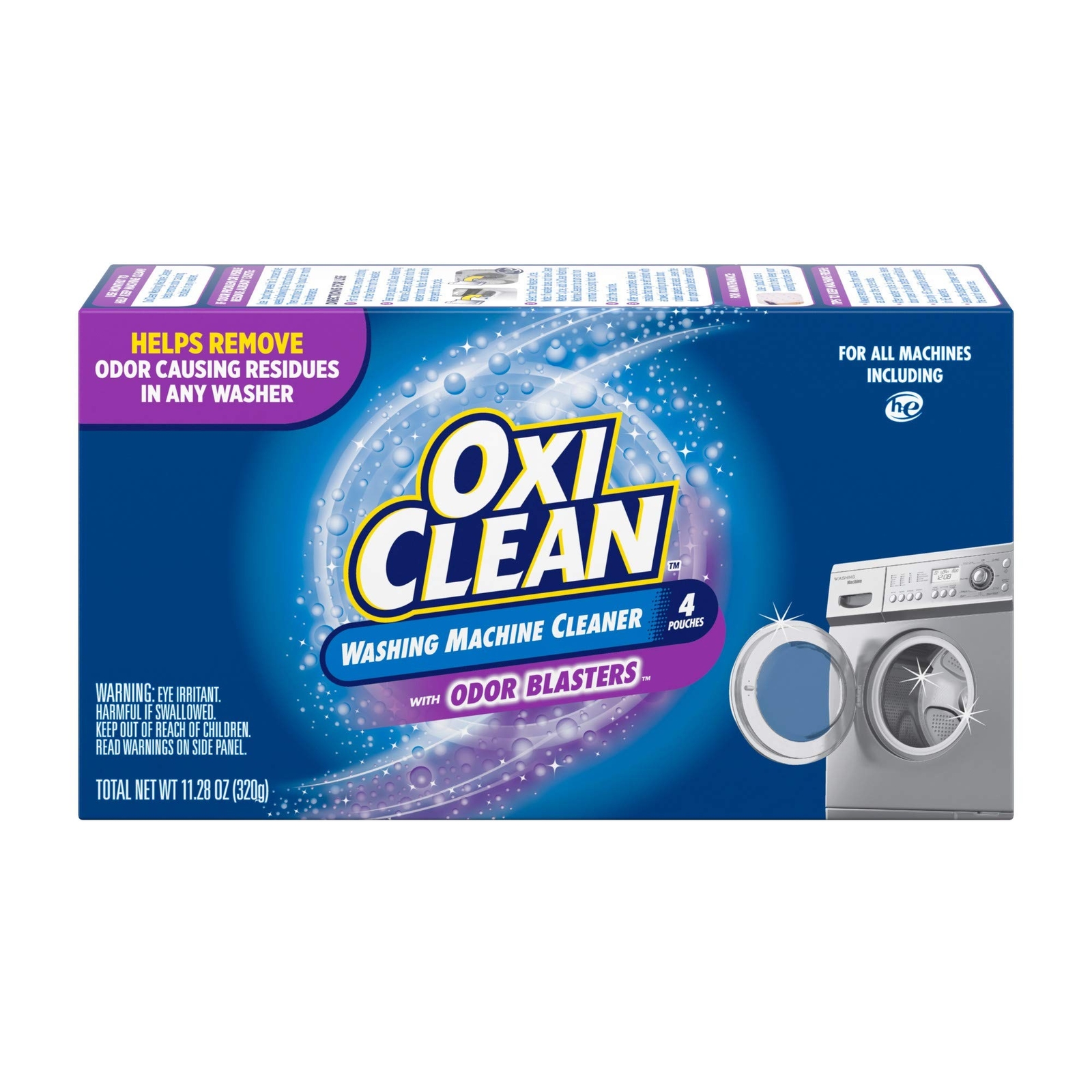 OxiClean Washing Machine Cleaner with, ODOR BLASTERS, 4 Count Fresh