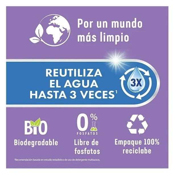 3X Detergente 123 Multiusos Lavanda 🇲🇽 Powder Laundry Detergent, 1.2Kg, 3 Pack