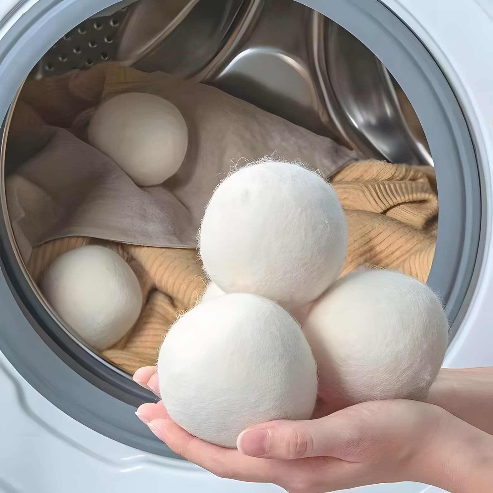 6 Pack Felt Dryer Balls – Wool Dryer Balls for Reducing Drying Time, Eliminat…