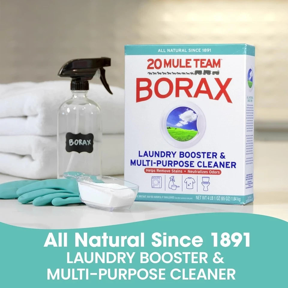 20 MULE TEAM Laundry Detergent All Natural Booster Multi Cleaner-65Oz Pack of 4