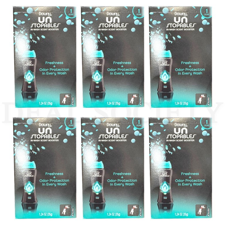 Downy Unstopables Fresh In-Wash Laundry Scent Booster Beads 1.24oz Lot of 6