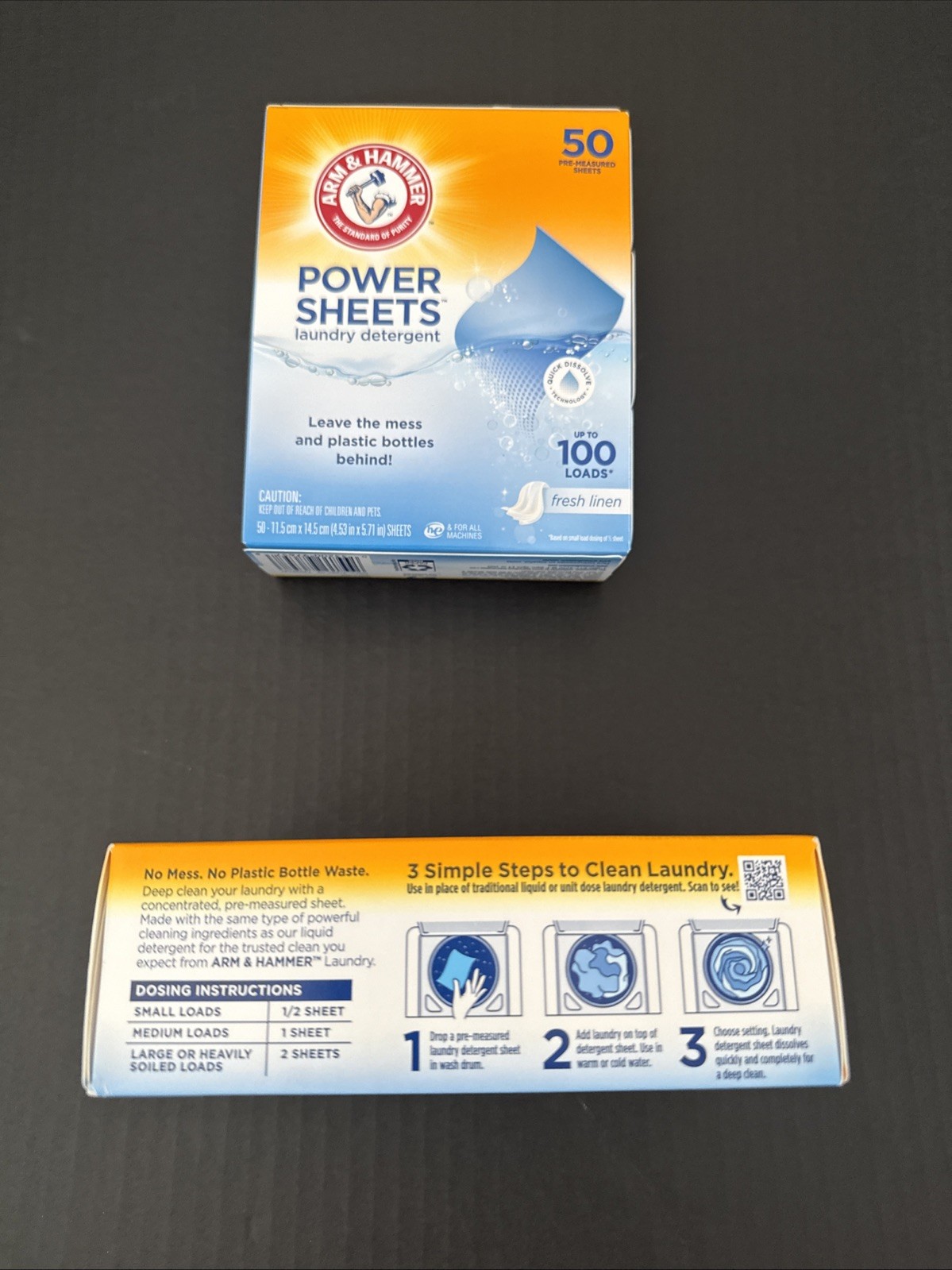 (2-Pack) Arm & Hammer Fresh Linen Scent Power Laundry Detergent Sheets 50 count
