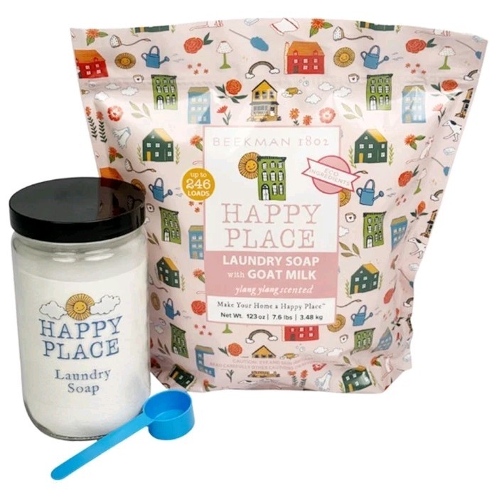 Beekman 1802 Happy Place 246-Load Laundry Soap w/Glass Jar-Ylang Yland Scented