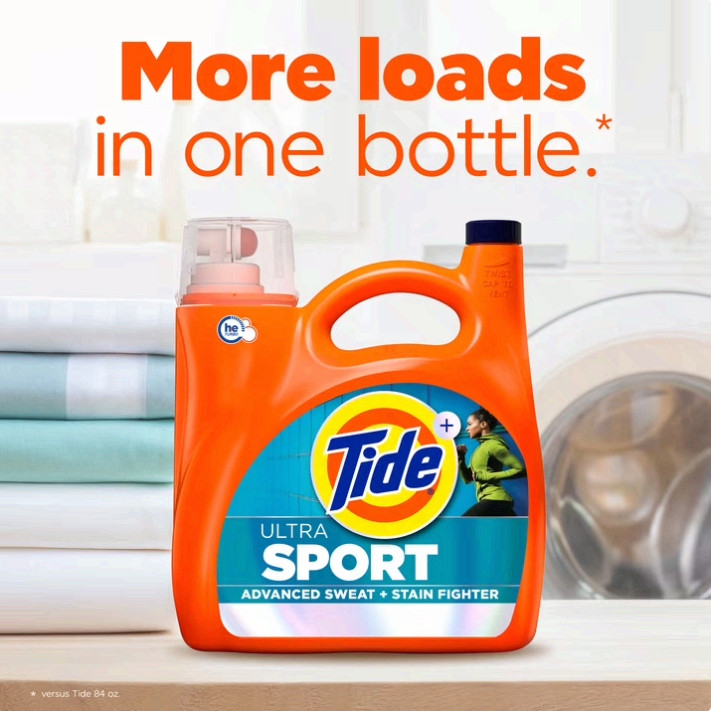 3 Pack Ultra Sport Liquid Laundry Detergent, Advanced Sweat&Stain Fighter, 117 f