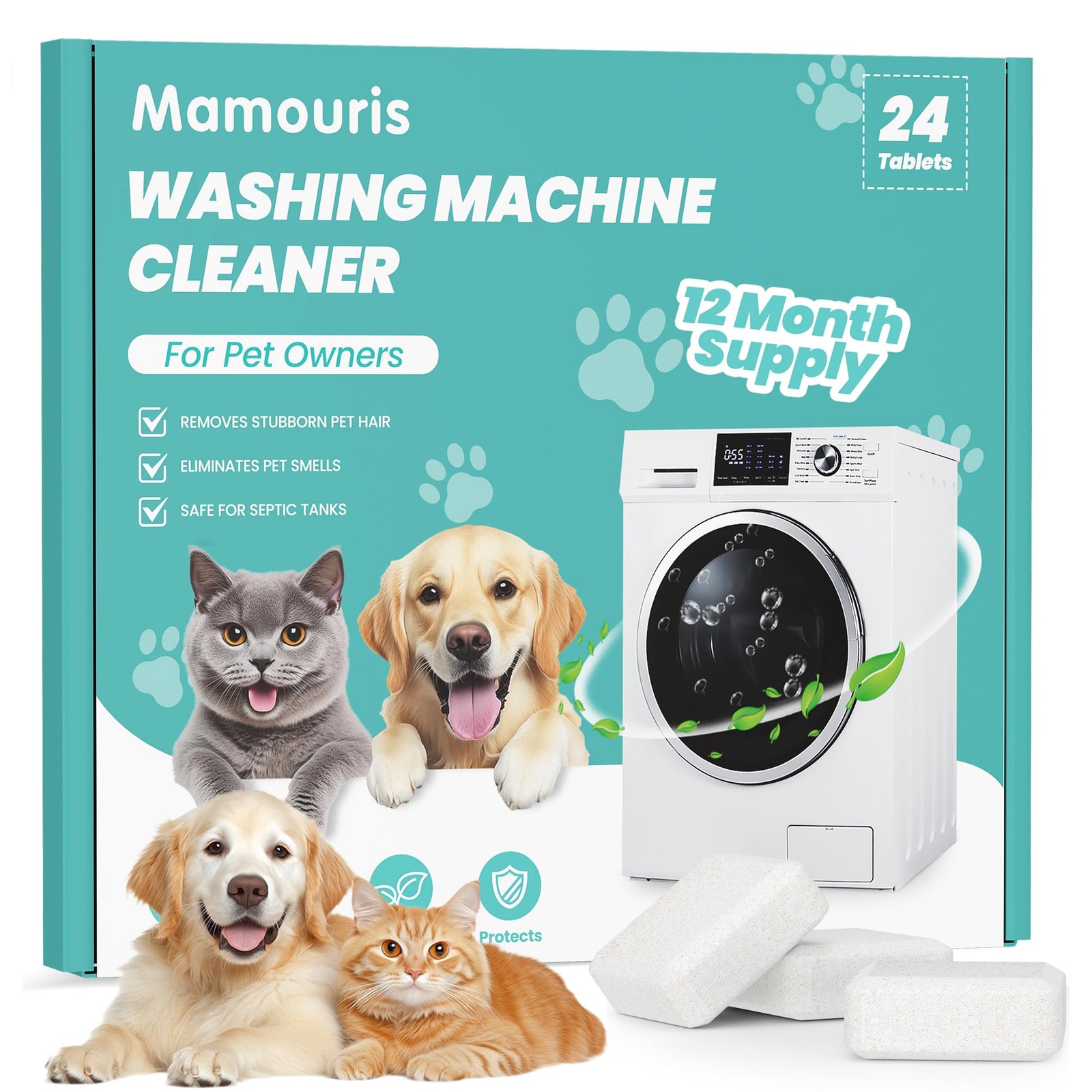 Mamouris Washing Machine Cleaner Tablets: 24 Pack Deep 1 Count (Pack of 24)