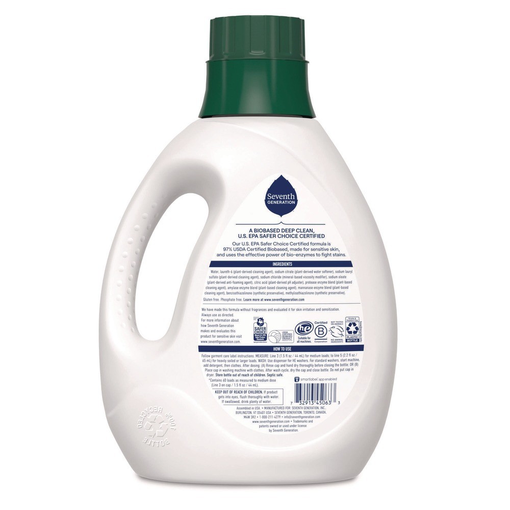 Seventh Generation 68748039 Liquid Laundry Detergent – Free and Clear (4/CT) New