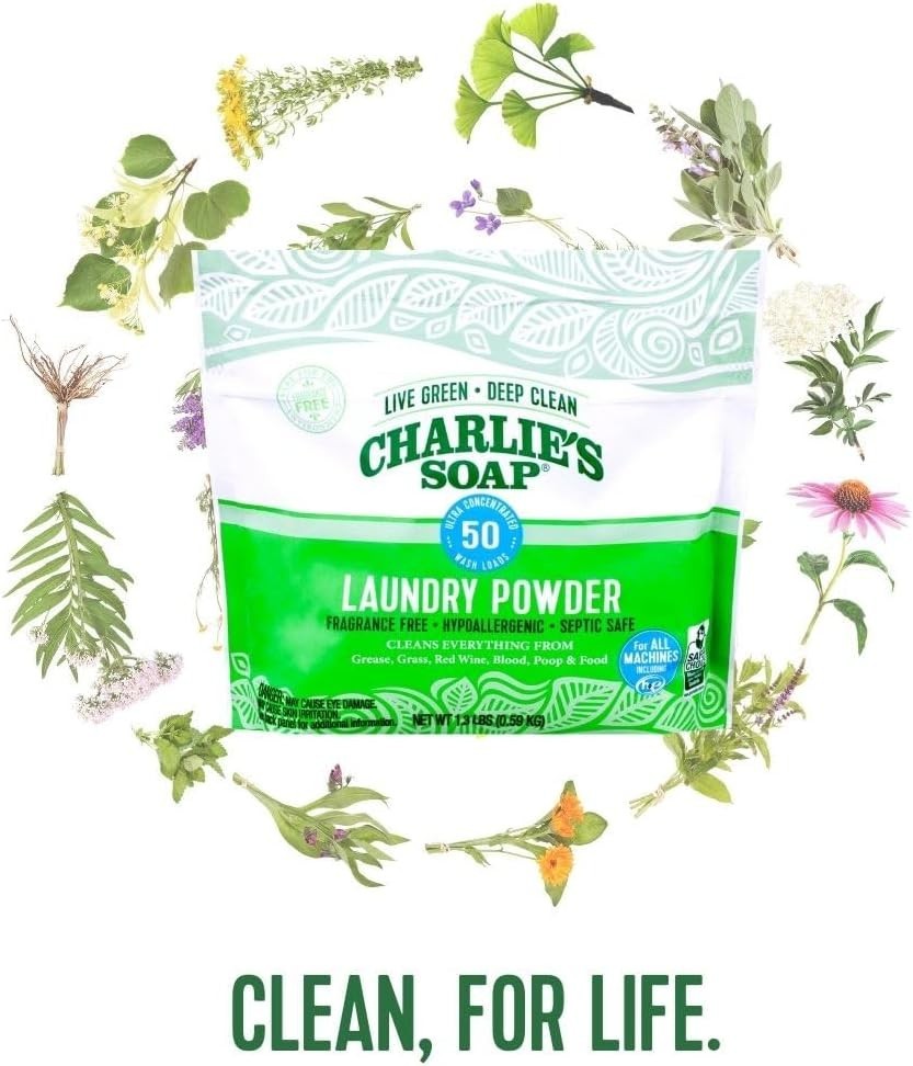 Eco-Friendly Charlie’s Soap Powder, 50 Loads, Safeguard Your Family’s Laundry