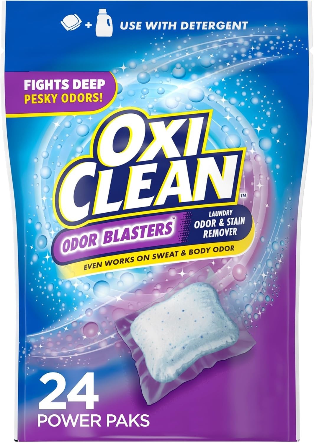 Eco-Friendly Odor Blasters Stain Remover Paks – 24 Count for Tough Laundry