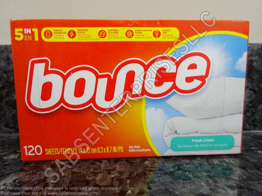600 Bounce FRESH LINEN SCENT Softener Dryer Sheets (5 boxes 120 each)