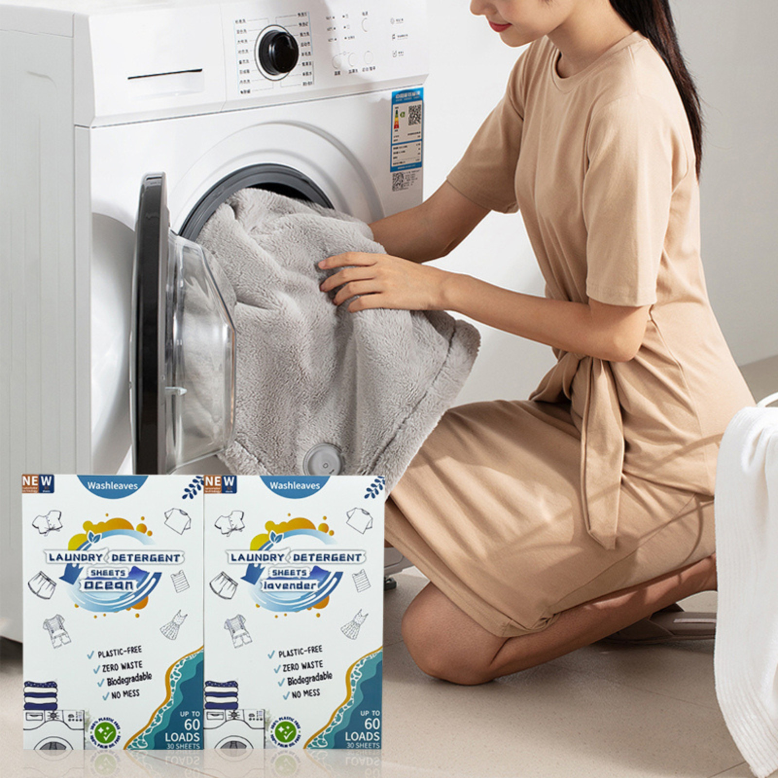 Eco Friendly Laundry Detergent Sheets (60-100 sheets 200 loads) Plant based Free