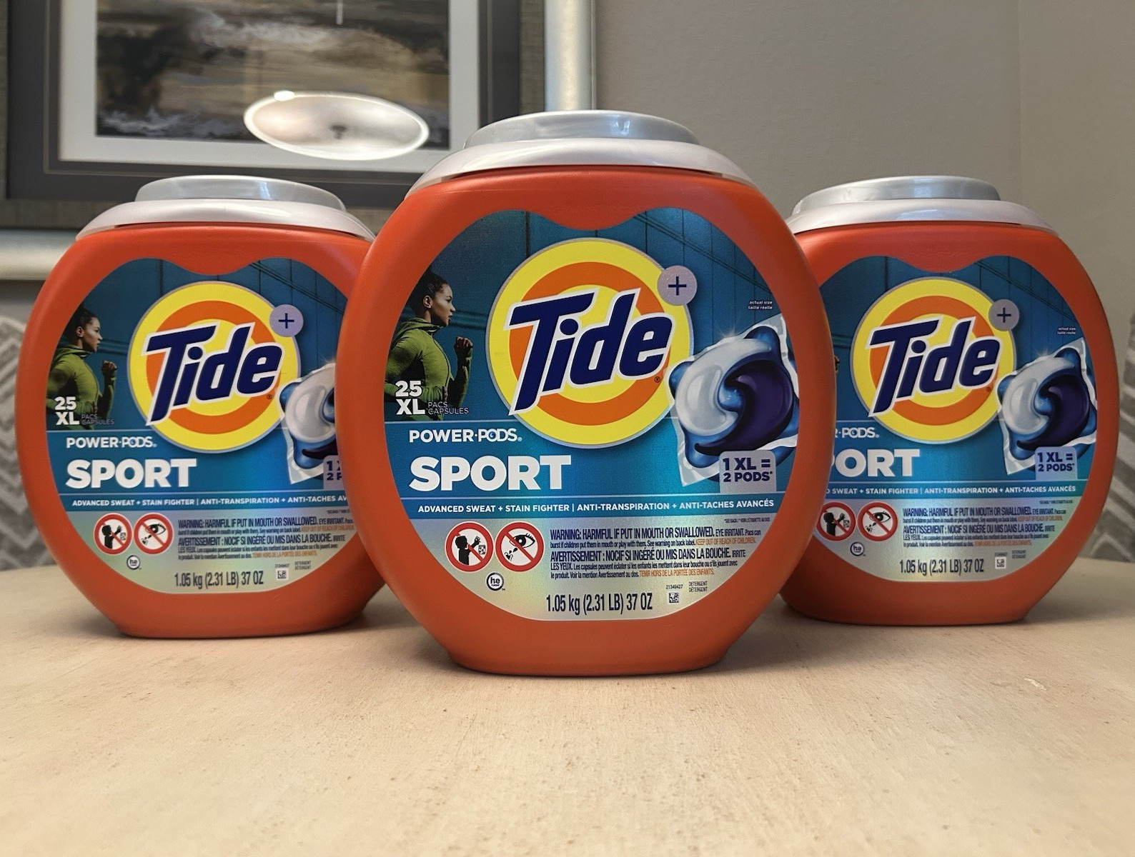 Tide Sport Power Pods Laundry Detergent Capsules 25 XL Packs HE Stain Fighter