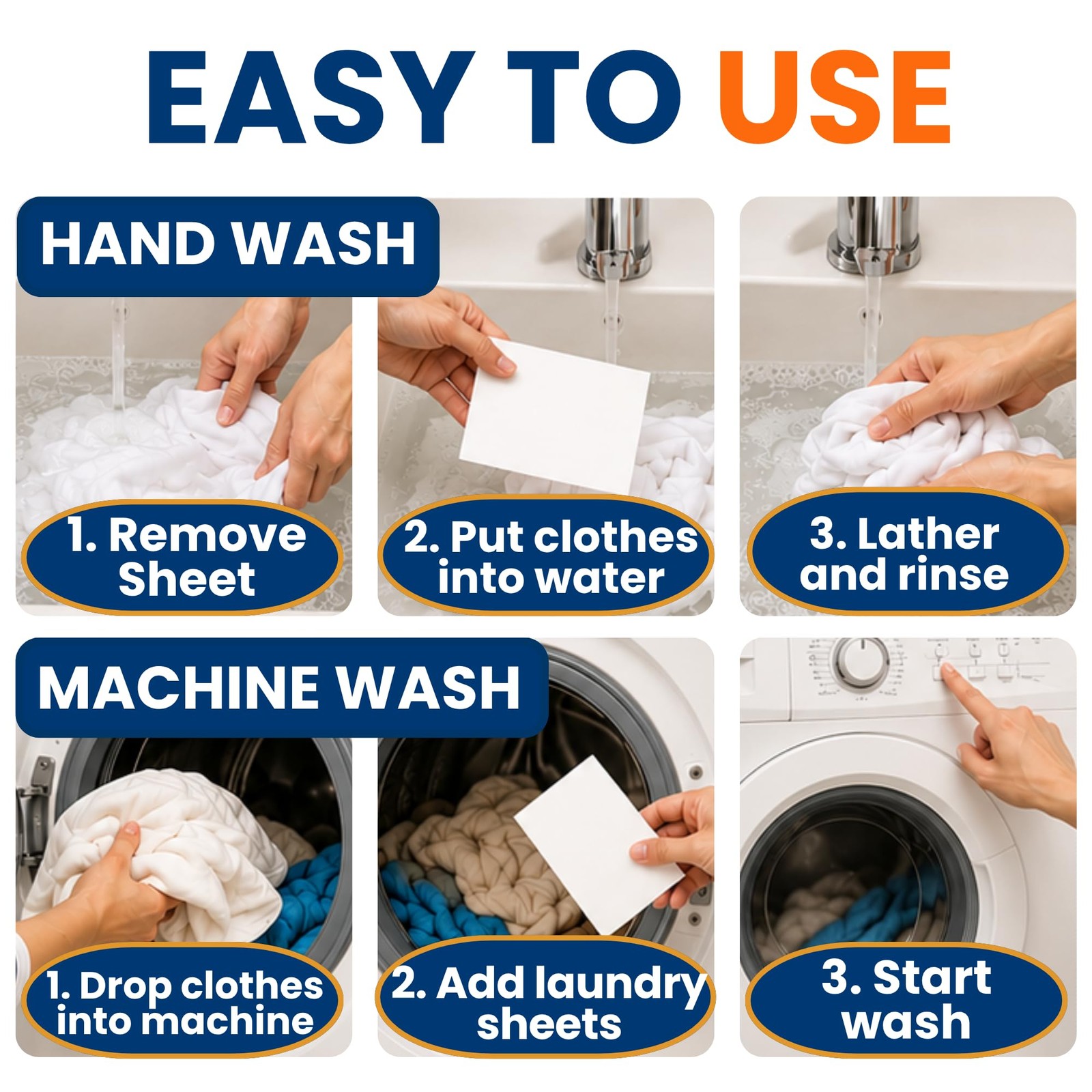 Travel Laundry Detergent Sheets 30 and 20 Pack – Hand Wash or Machine Wash Tr…