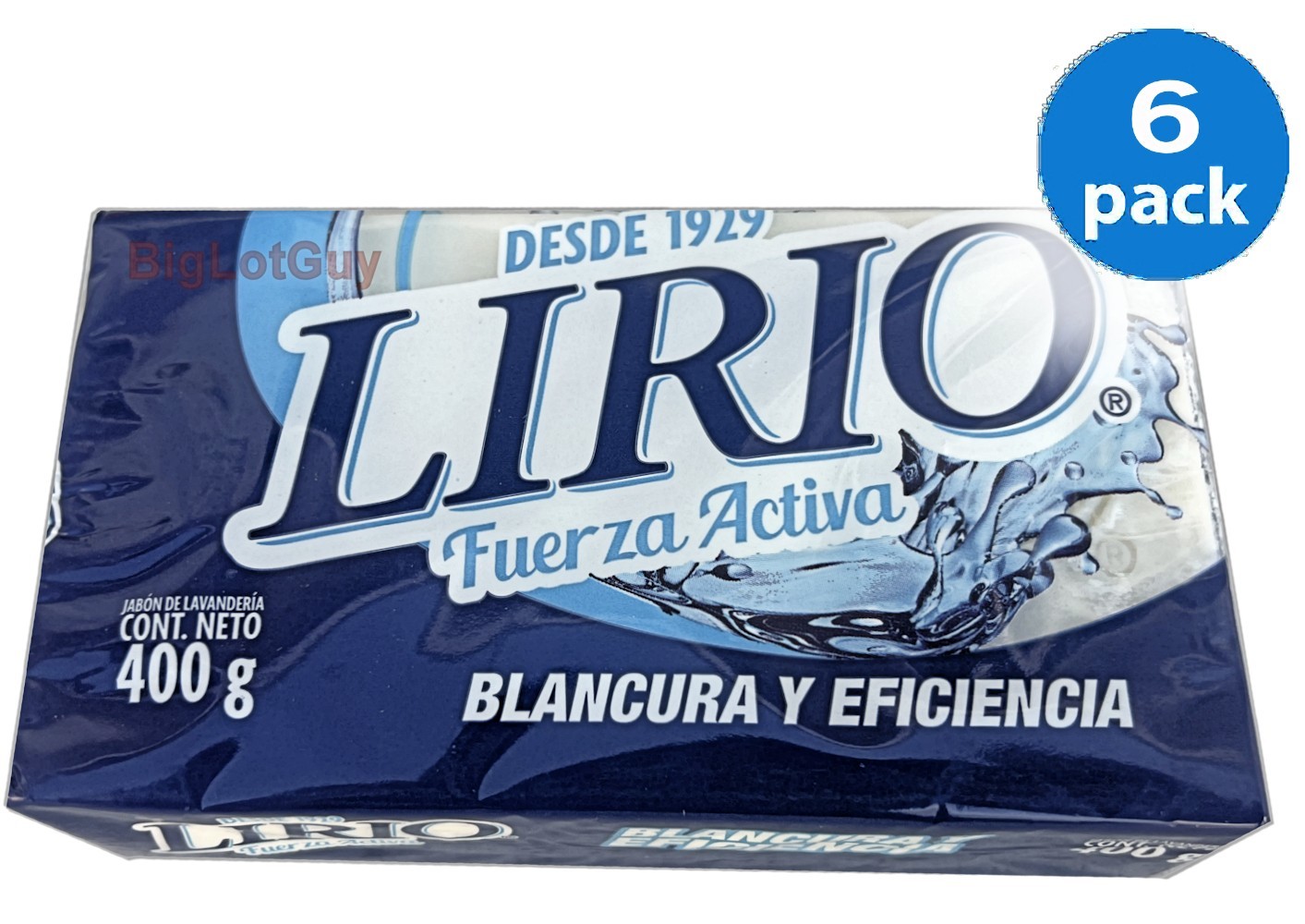 LIRIO SOAP Laundry Kitchen Detergent Cleaning Jabon Lavanderia Ropa 14.1oz 6Bars