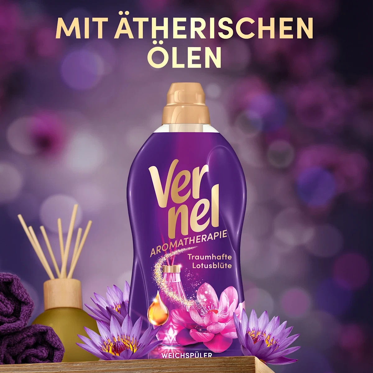 3x Vernel Aroma Therapy Dreamy Lotus Blossom Fabric Softener 46 L Liquid