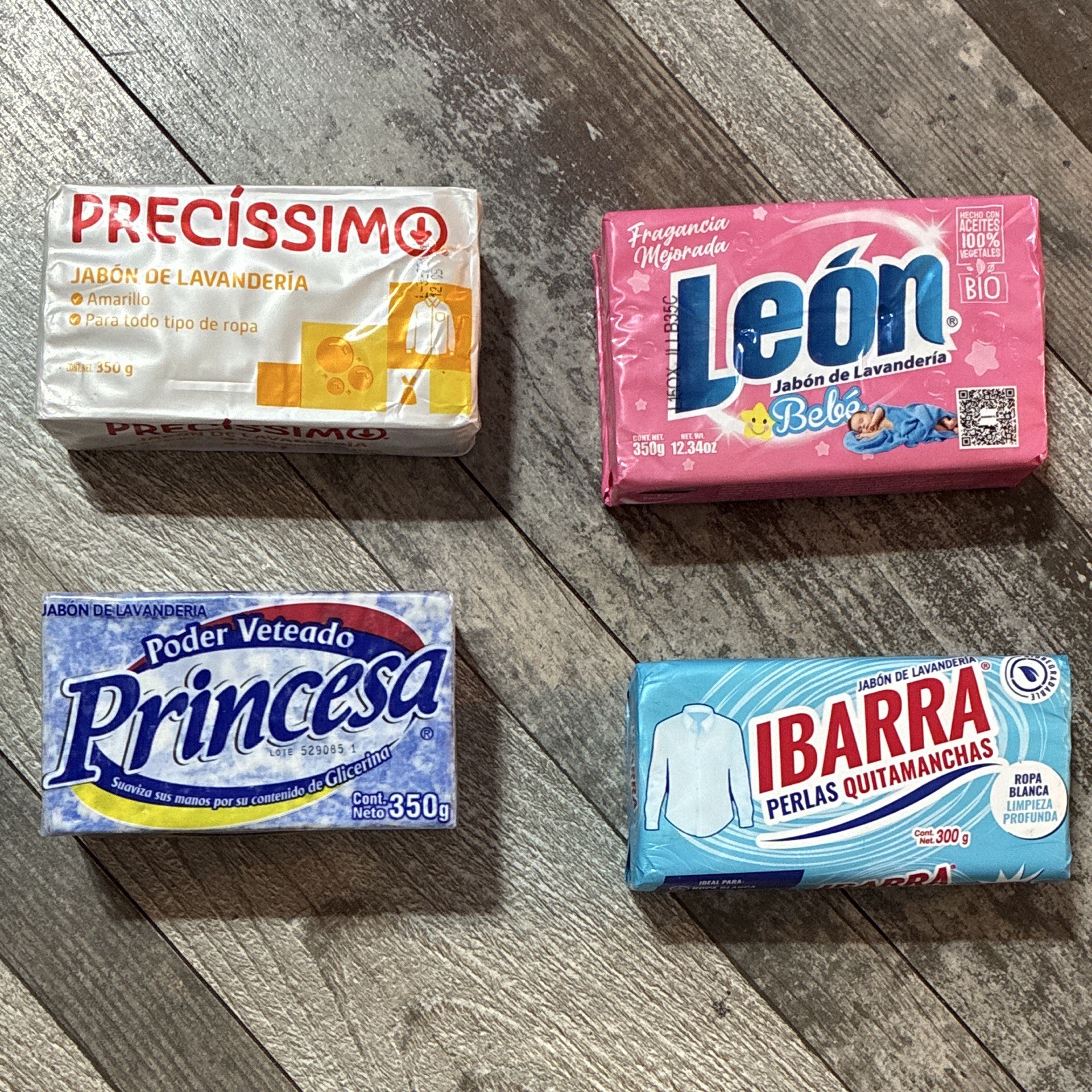 Ibarra Princesa León Precissimo Biodegradable Laundry Soap Bars 300-400g 4 Pack