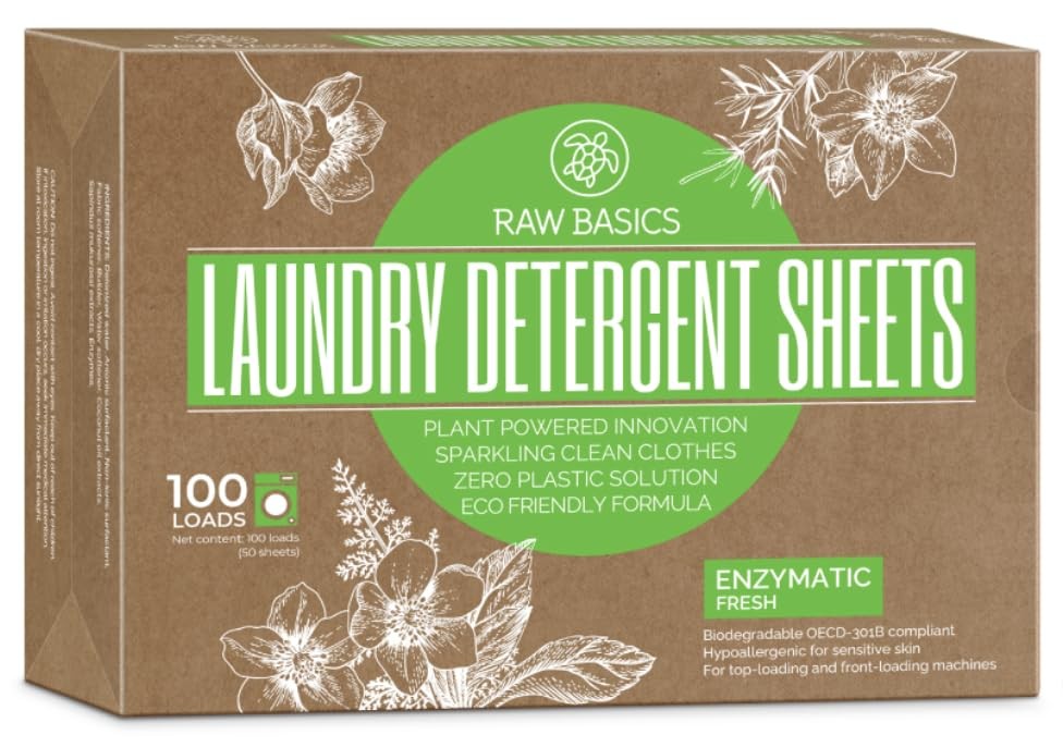 Zero Waste Plastic Free Laundry Detergent Sheets Fresh Scent Soap 1 PC