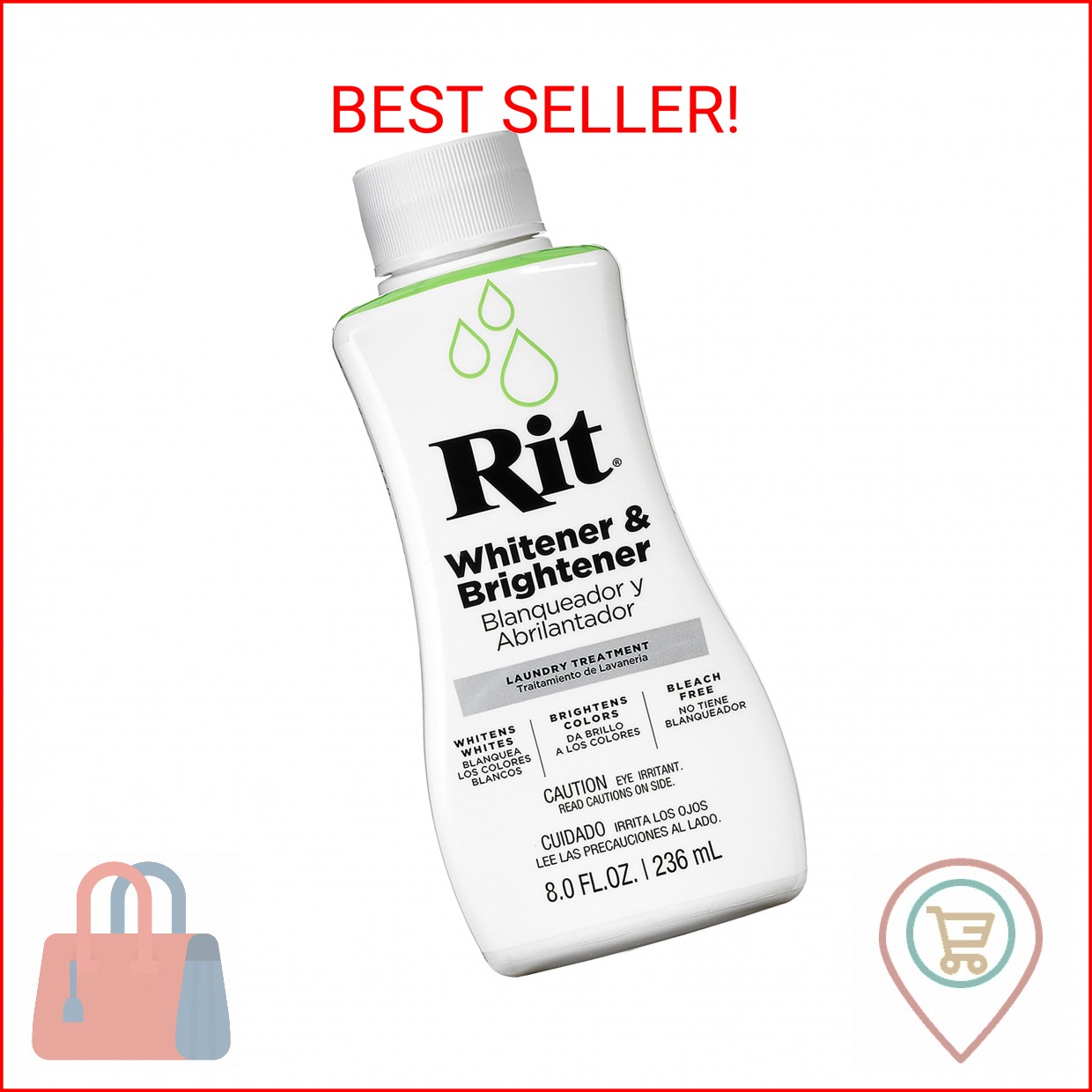 Rit Dye Laundry Treatment Whitener and Brightener, 8 fl oz