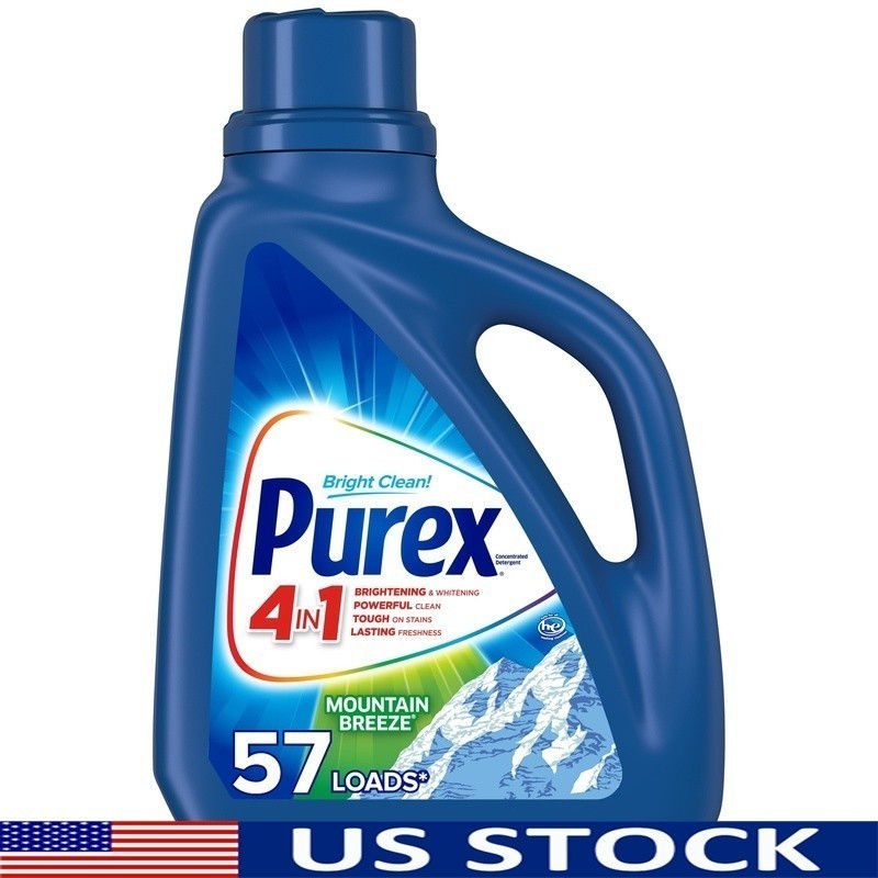 Laundry Detergent Liquid Mountain Breeze Stain Lifting Fresh Scent 57 Loads 75oz