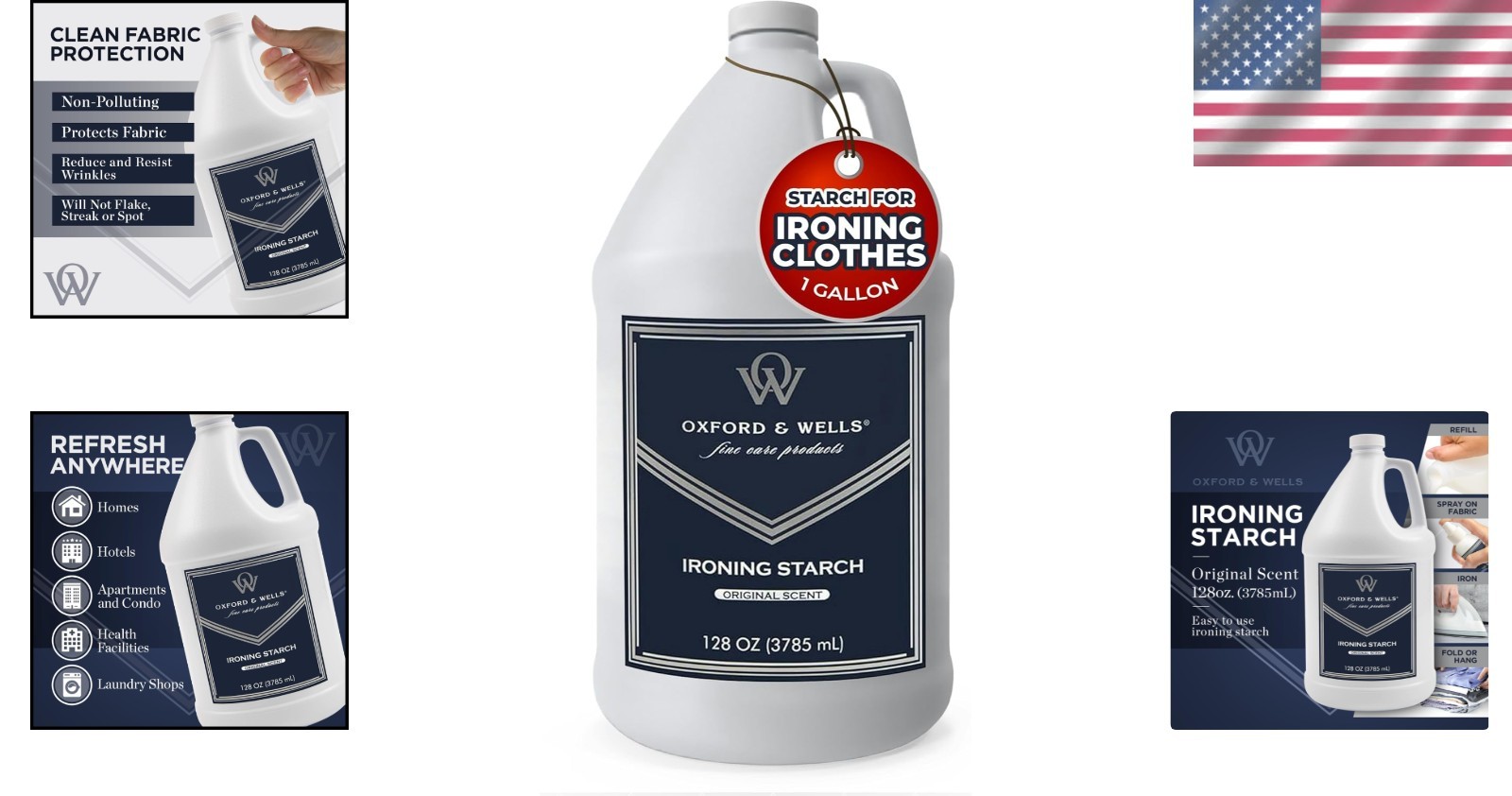 Gentle Non-Streaking Fabric Care Spray – 128 Oz Wrinkle Releaser with Scent