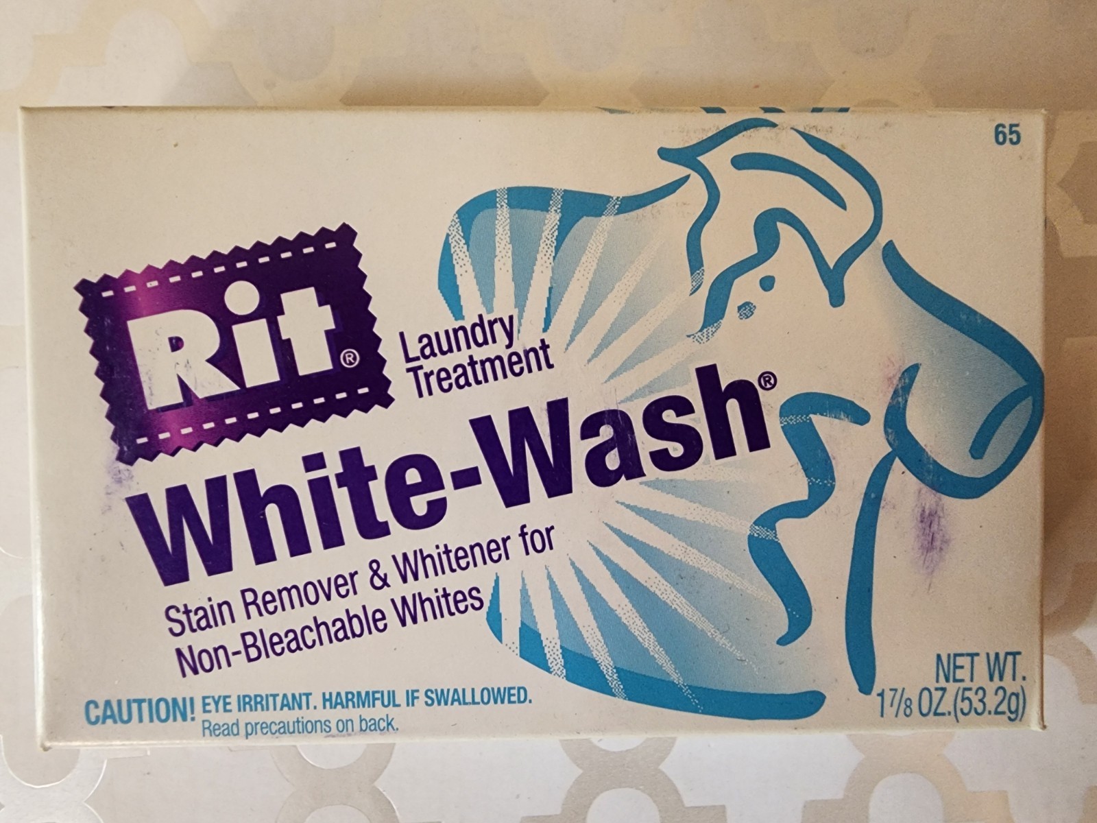 Vtg Rit White-Wash Laundry Treatment Stain Remover & Whitener For Non-Bleachable