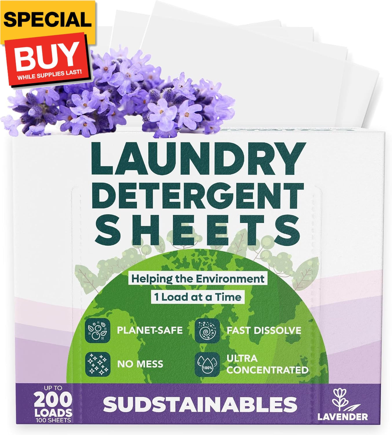 Laundry Detergent Sheets (200 Loads) – Eco Friendly Laundry Soap Detergent Strip