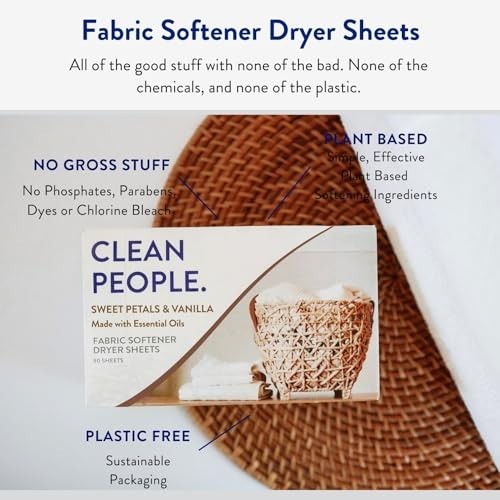 Vegan Fabric Softener Sheets – Dryer Sheets with Essential Oils – 120 Pack, Swee