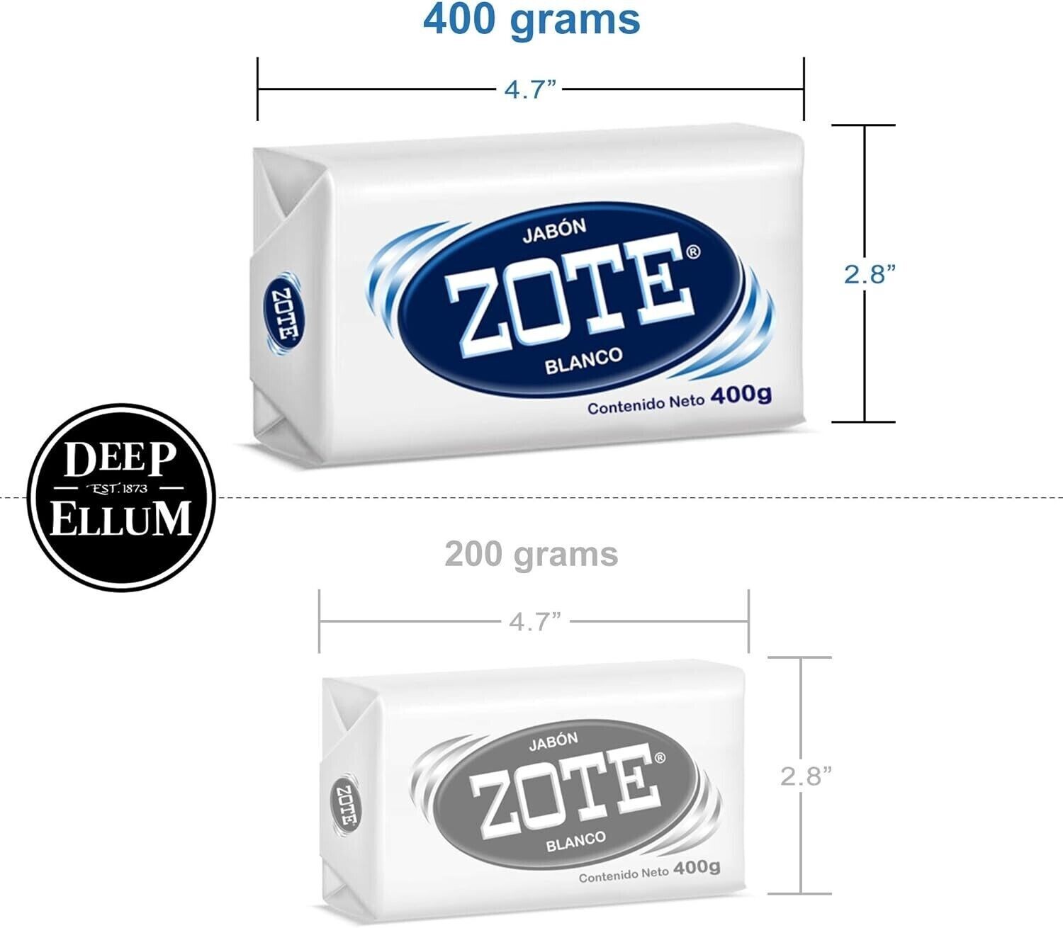 1 Pack of Zote Laundry Soap Bar White 14.1 oz Beauty & Personal Care (400gr)