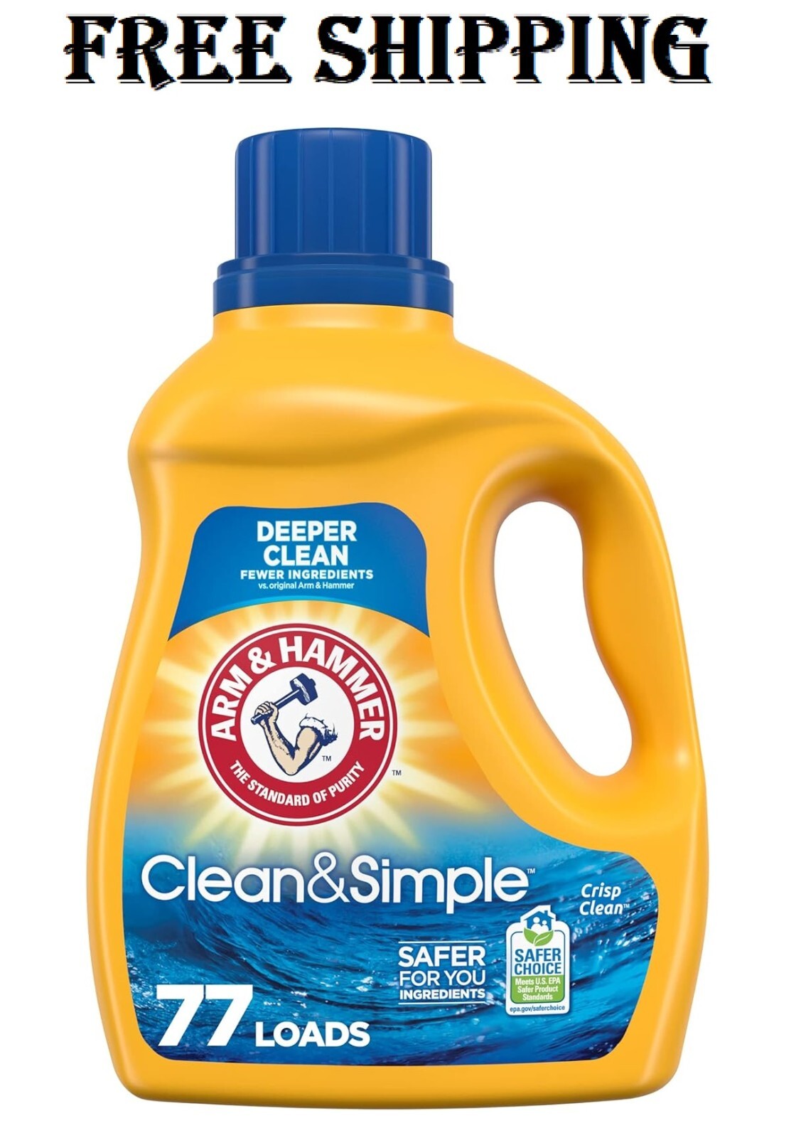 Arm & Hammer Clean & Simple, 77 Loads Liquid Laundry Detergent, 100.5 Fl Oz