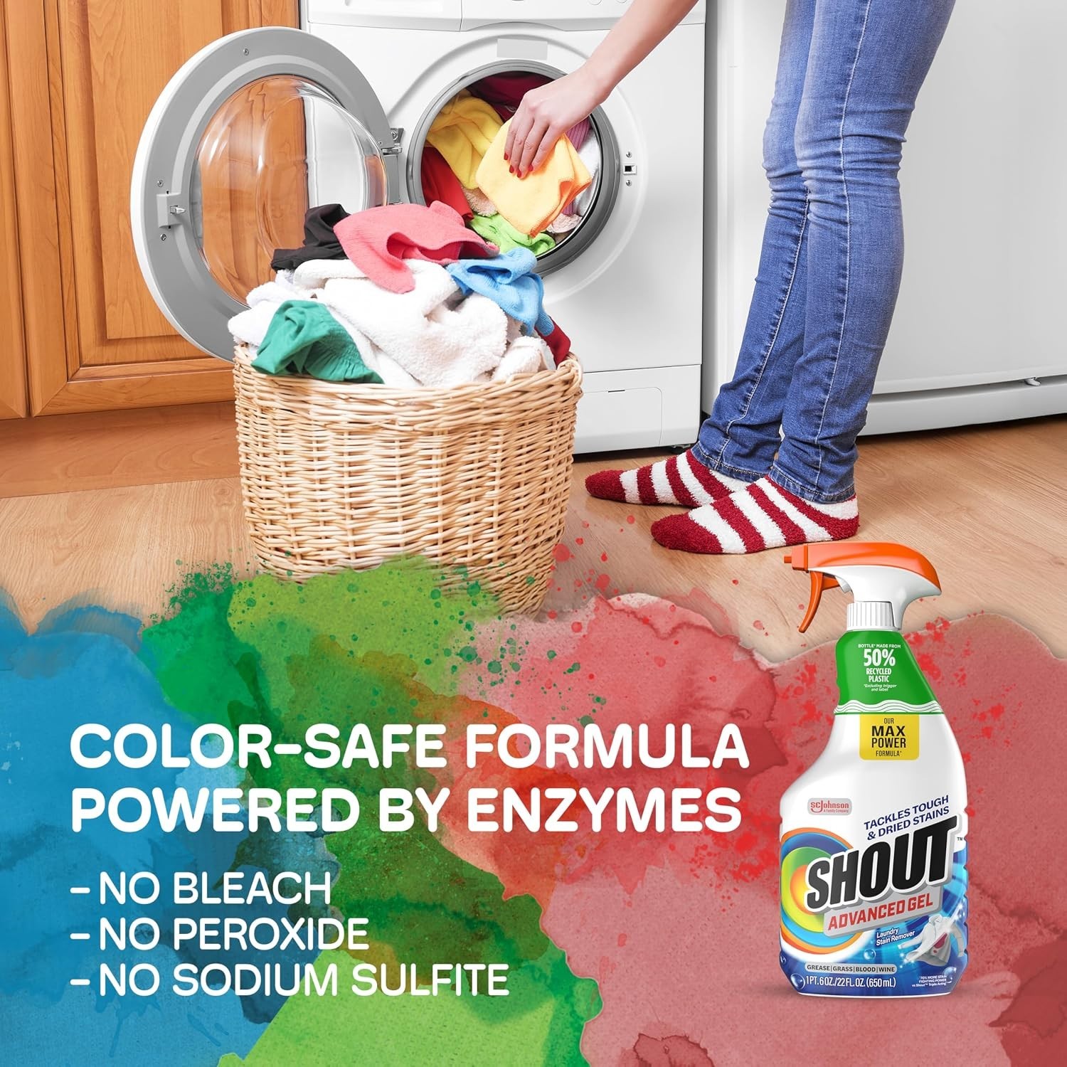 SHOUT Advanced Laundry Stain Remover Gel Pack of 3, 22oz – Superior Stain Power