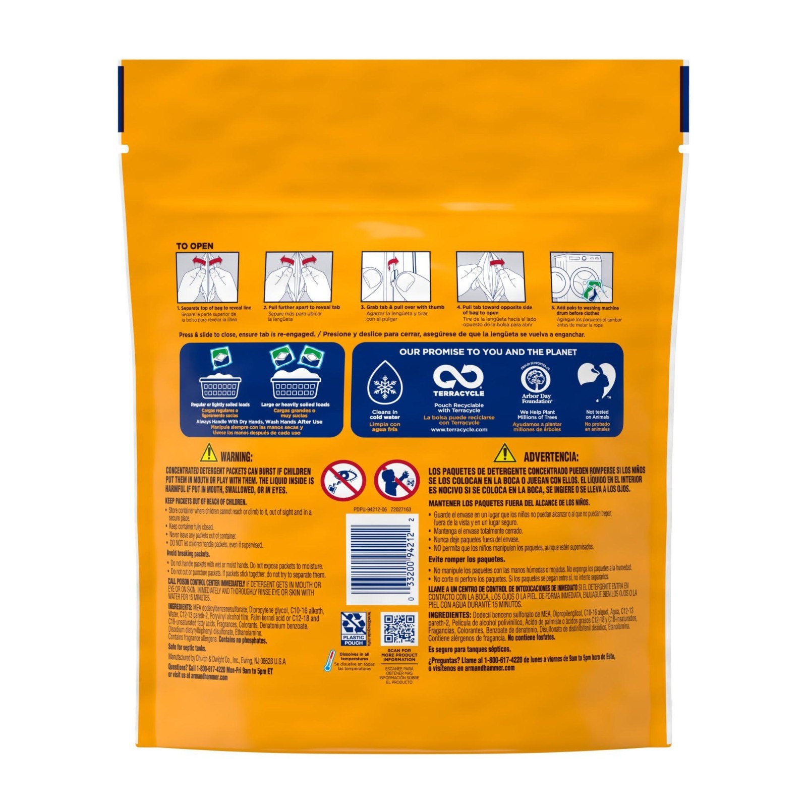 Arm & Hammer Plus OxiClean Power Paks – 42 Count 5-in-1 Laundry Detergent Pods..