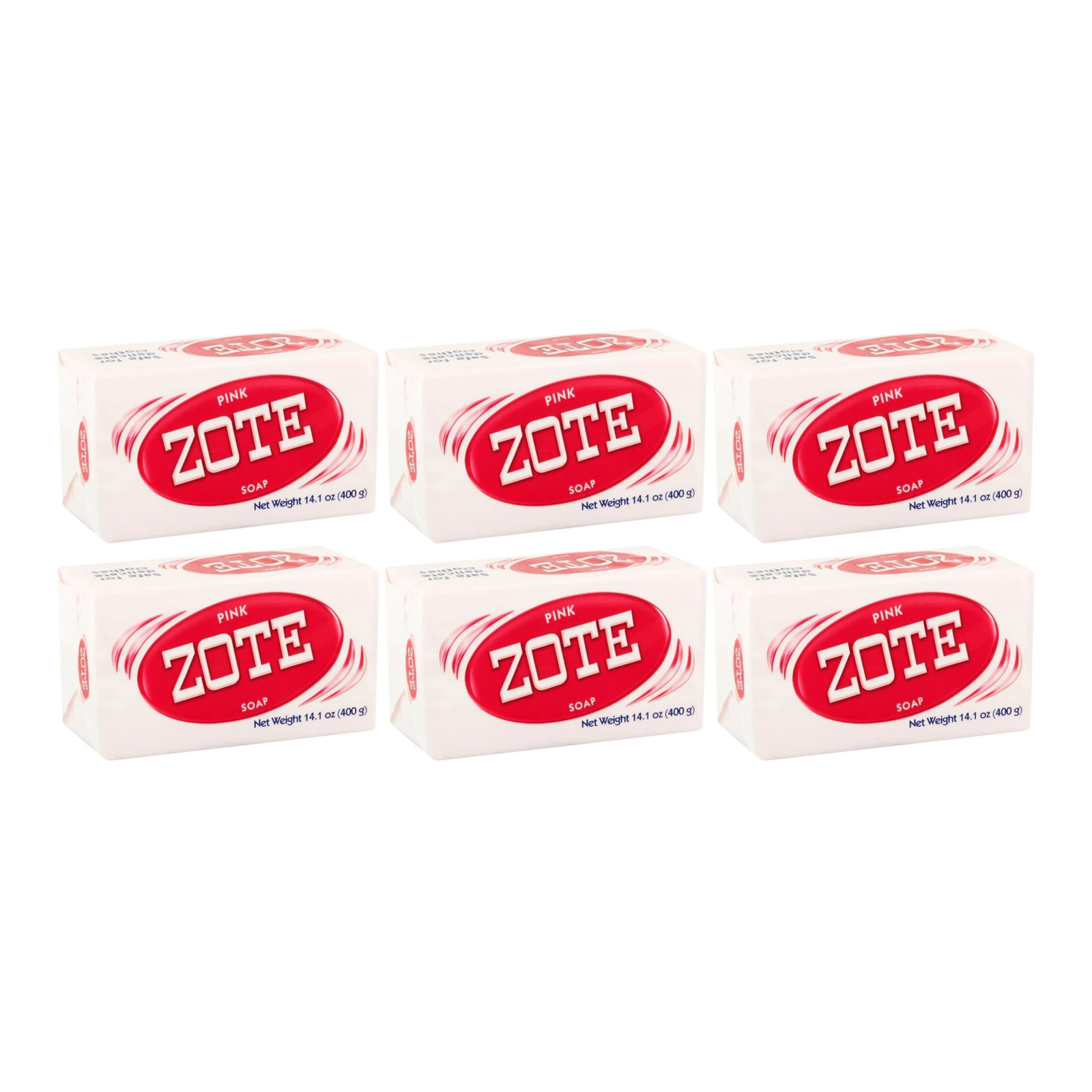 Pink Zote Laundry Bar Soap, 14.1oz (400g) (Pack of 6)