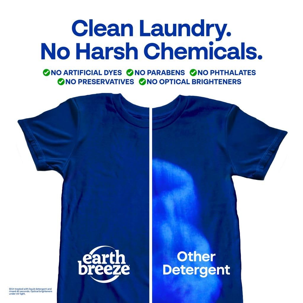 Earth Breeze Laundry Detergent Sheets-Fragrance Free-No Plastic Jug (60 Loads)