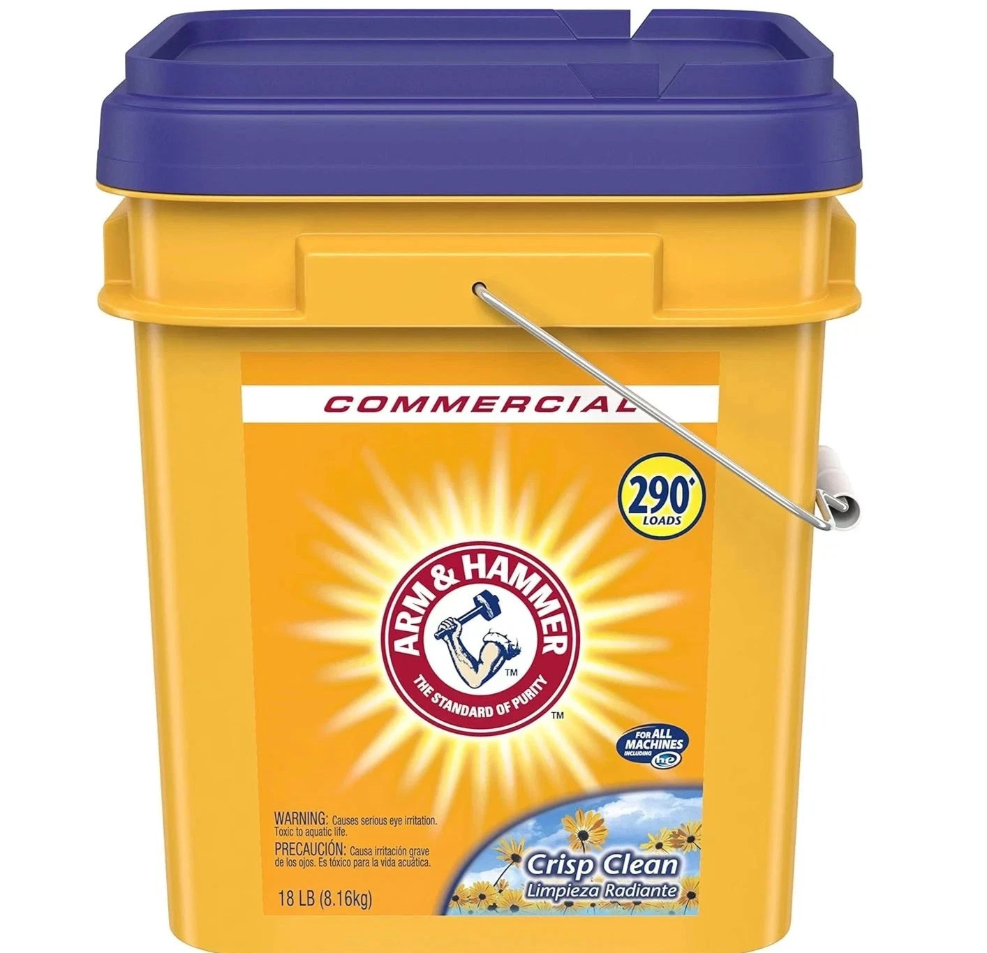 Arm & Hammer Powder Laundry Detergent, Crisp Clean Scent, 18 lb Pail