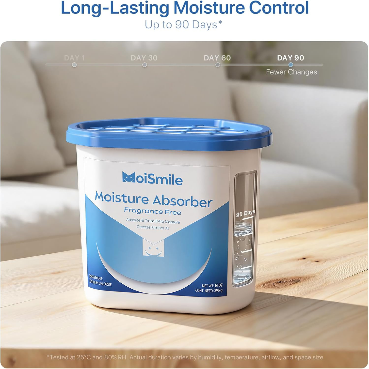 Large Moisture Absorber Buckets, 6 Pack, 14 Oz Each, Fragrance Free | 14 Oz Net