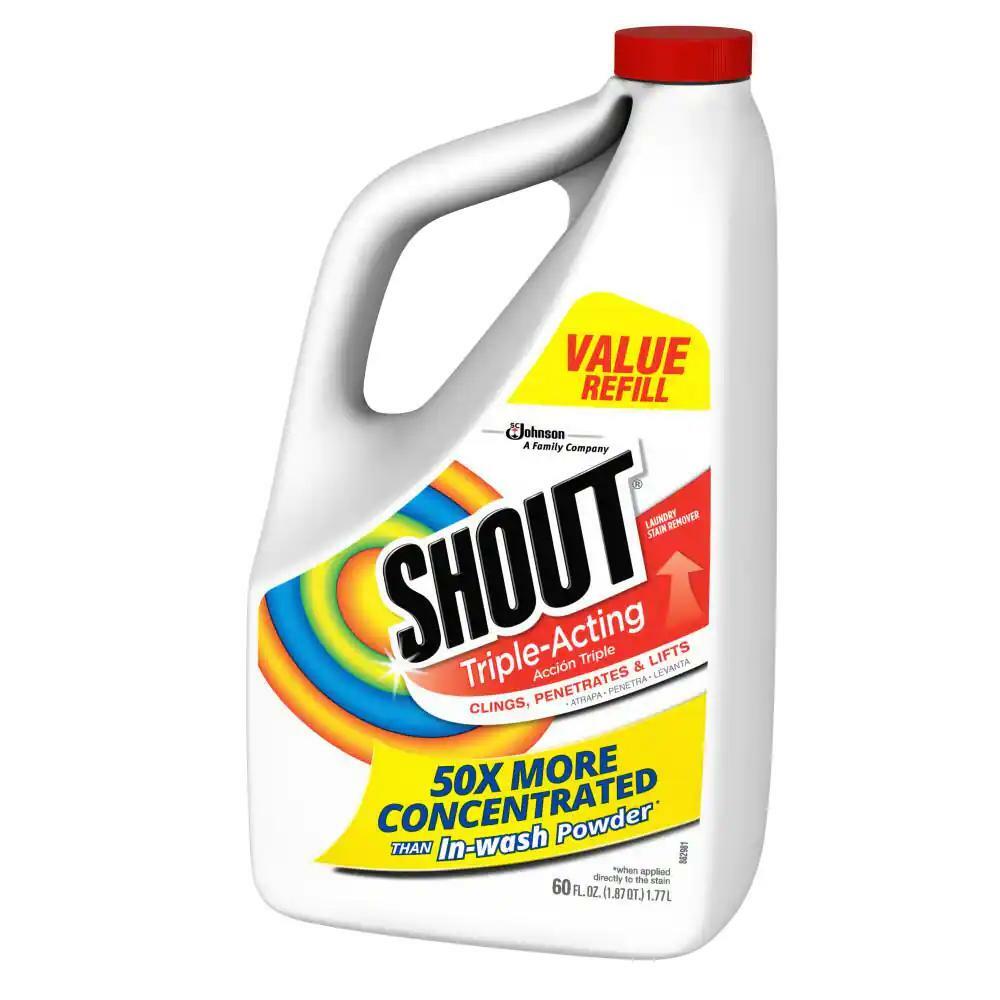 Shout Laundry Stain Remover Refill, Triple-Acting, 60 fl oz 2-pack Combo