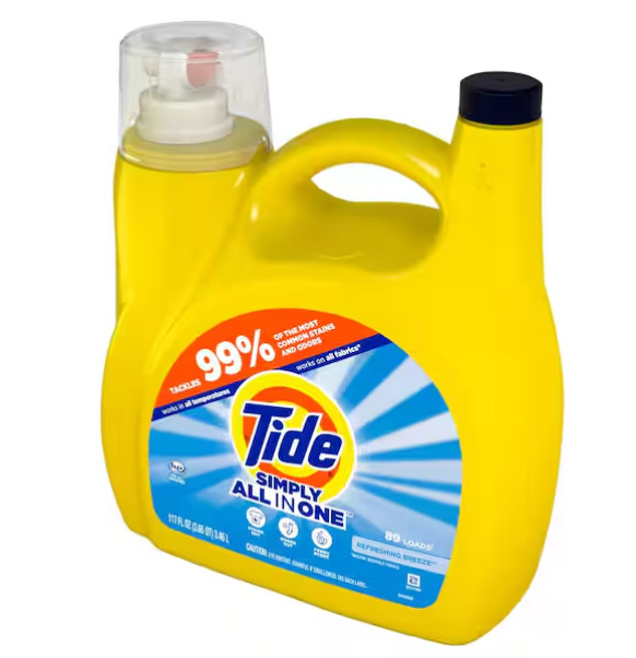 Simply All-in-One Refreshing Breeze Laundry Detergent, 89 Loads, 117 fl oz