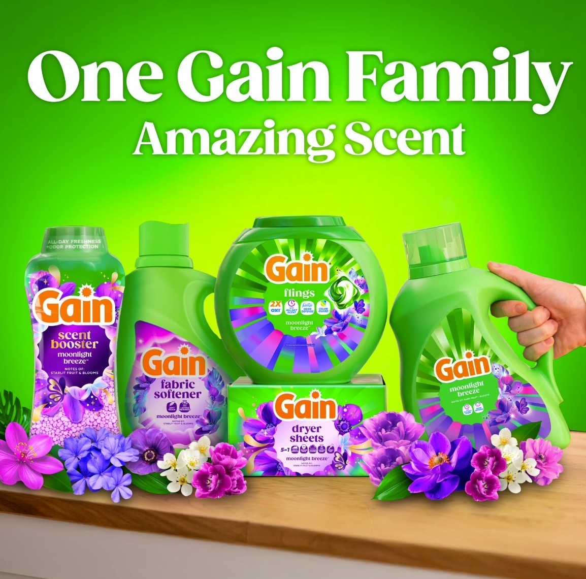[HOT SALE] Gain Flings Laundry Detergent Pacs Moonlight Breeze 60 Ct 2 Pack NEW