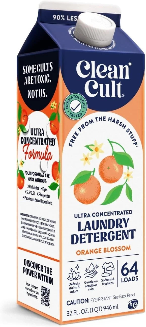 Powerful Orange Blossom Scent Liquid Detergent – 32oz, For HE/Standard Machines