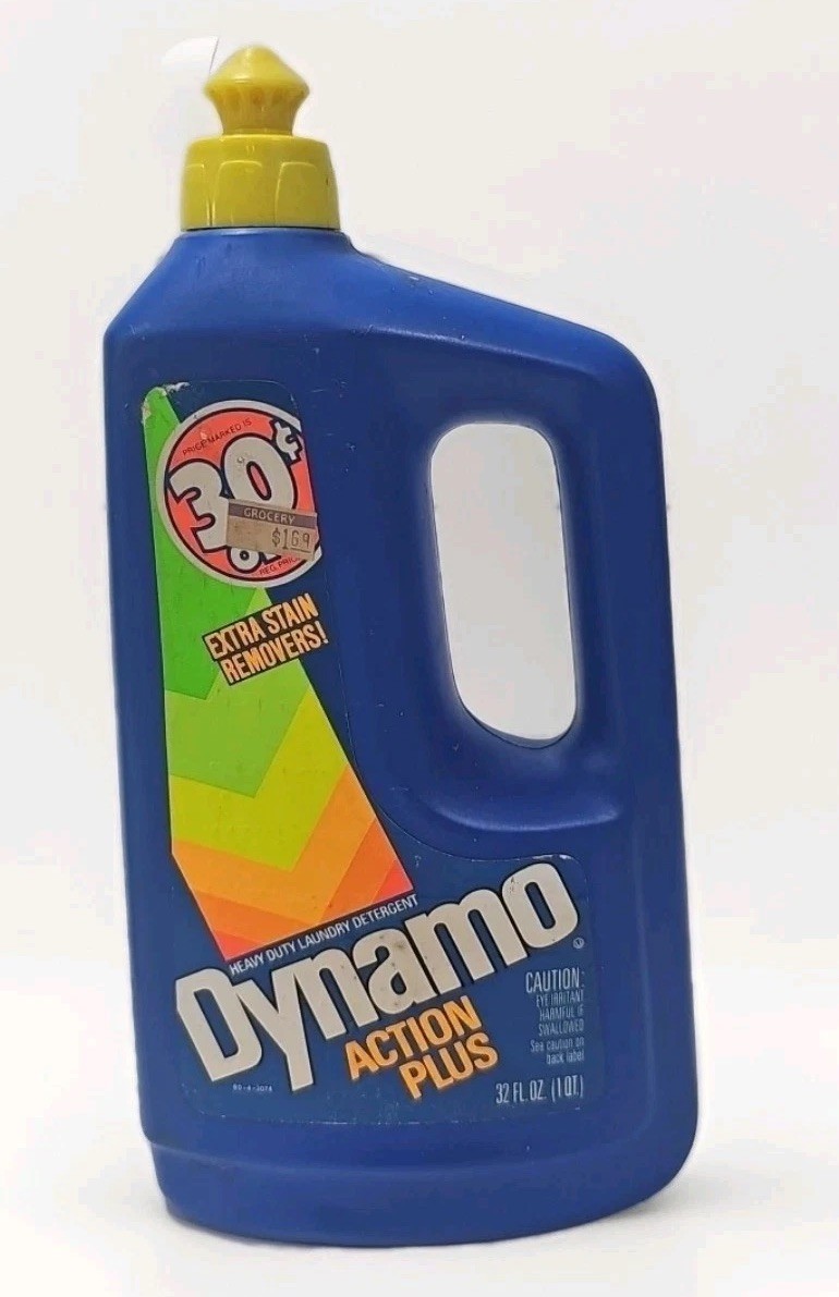 Vtg 32oz Dynamo Action Plus Heavy Duty Laundry Detergent NOS TV Movie Prop Retro